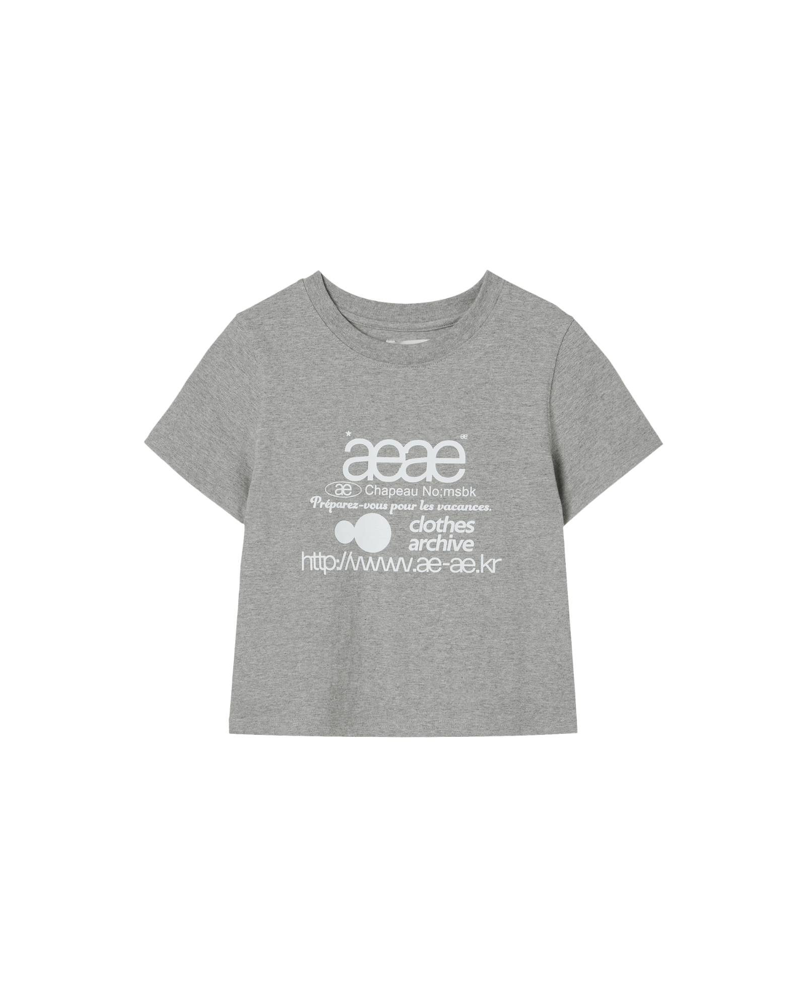 WEB LOGO CROP T-SHIRTS [MELANGE GREY]