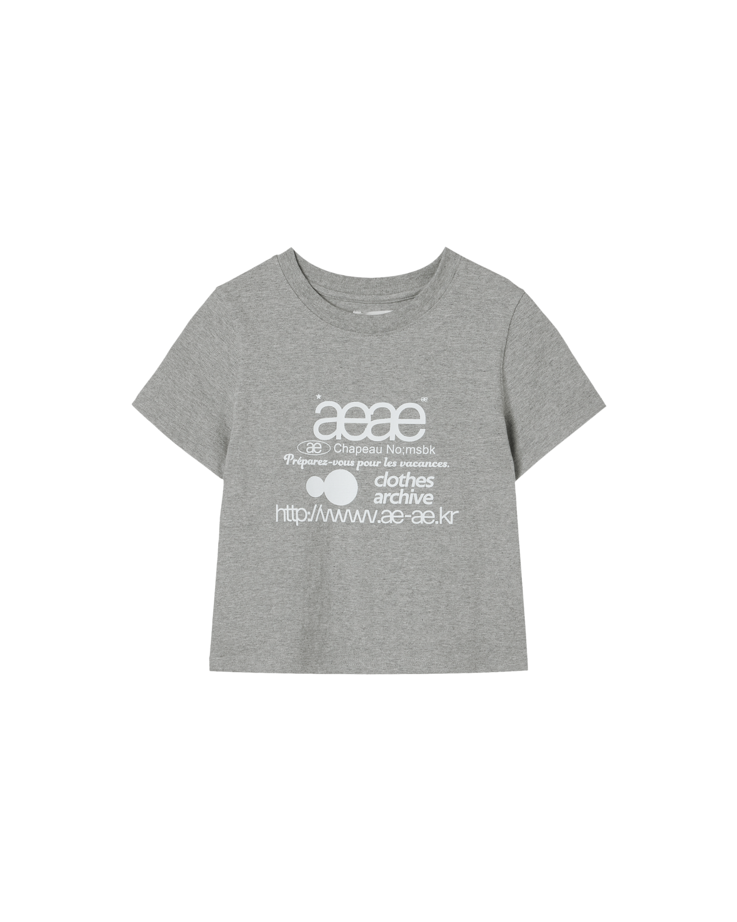 WEB LOGO CROP T-SHIRTS [MELANGE GREY]