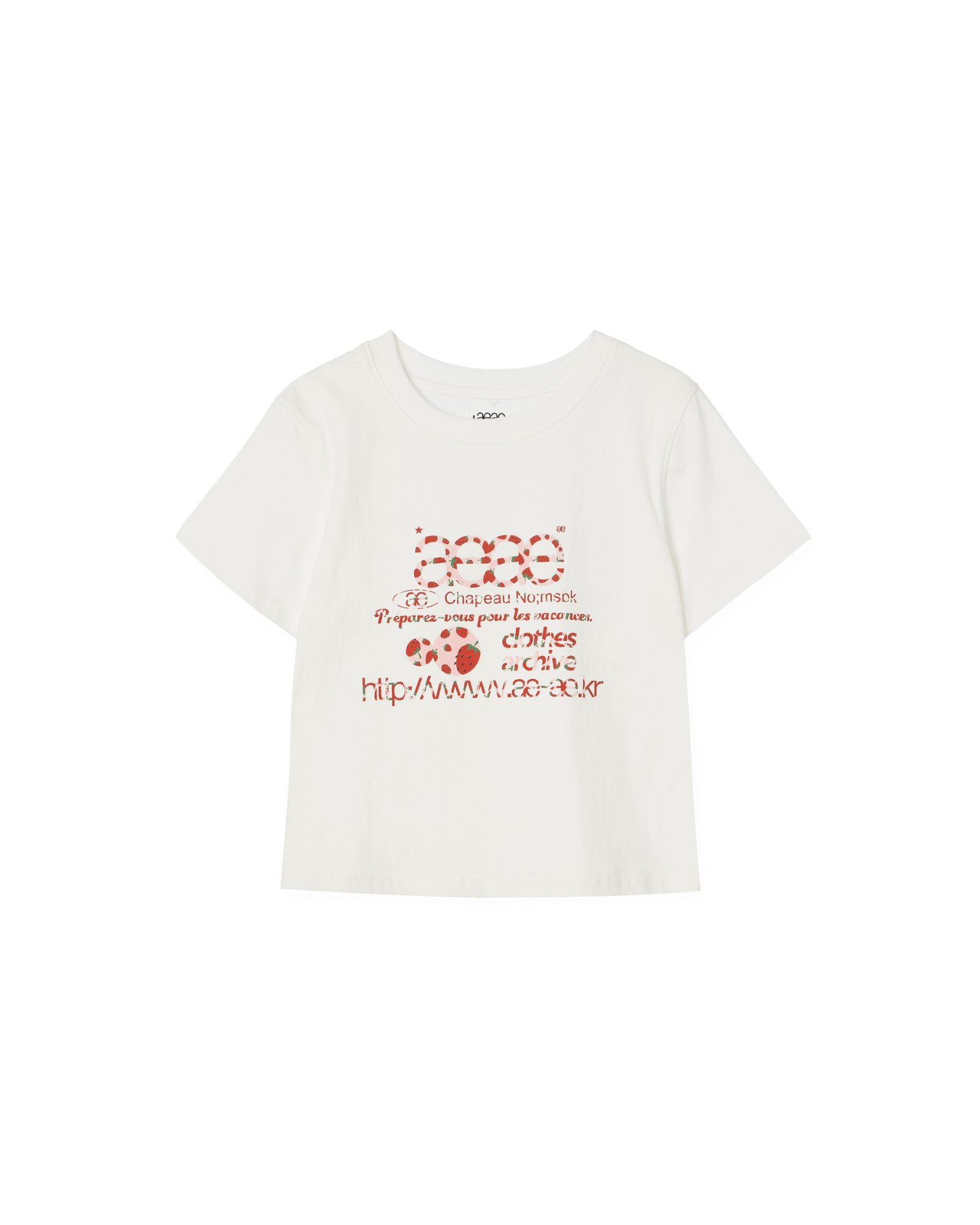 WEB LOGO CROP T-SHIRTS [STRAWBERRY]