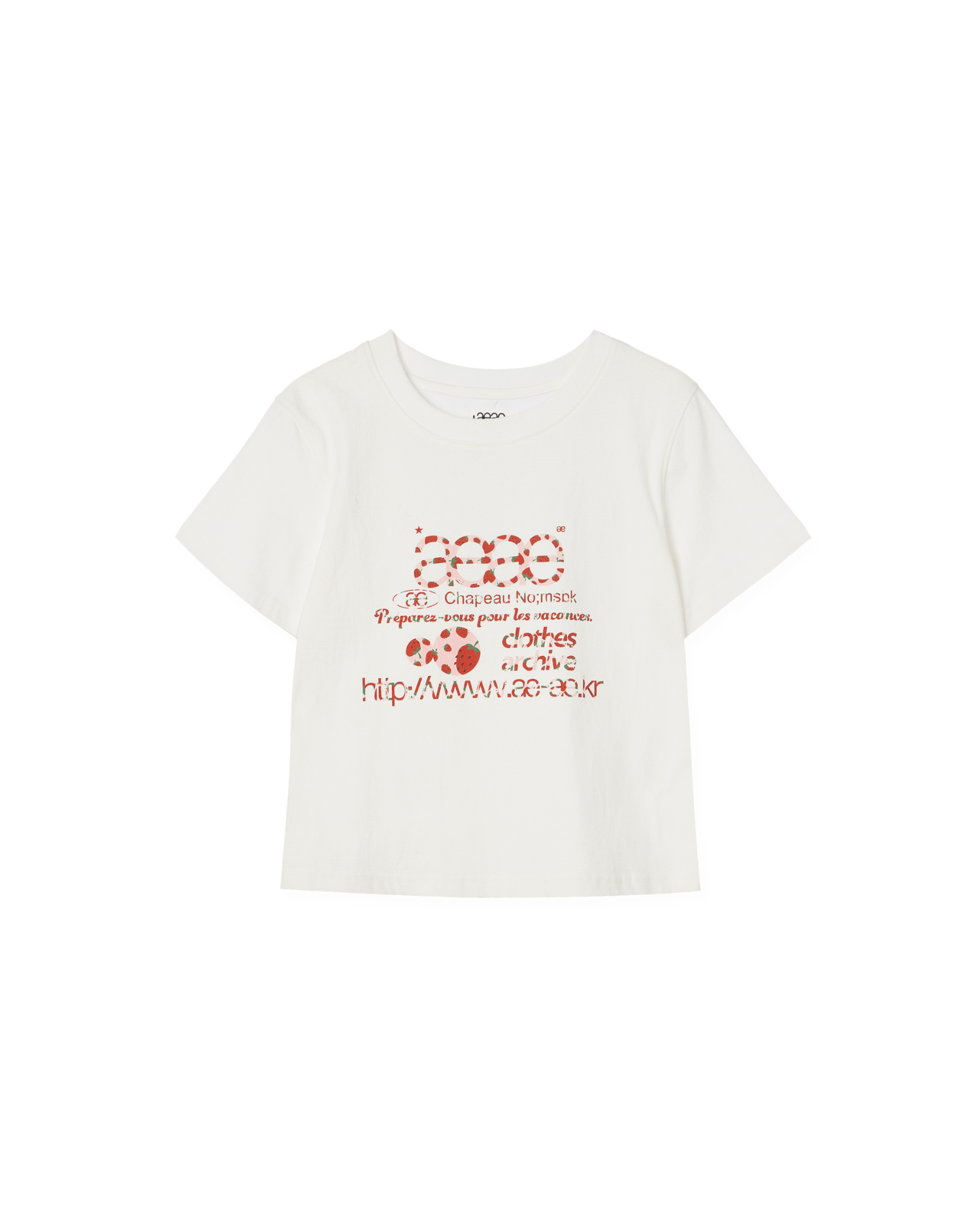 WEB LOGO CROP T-SHIRTS [STRAWBERRY]