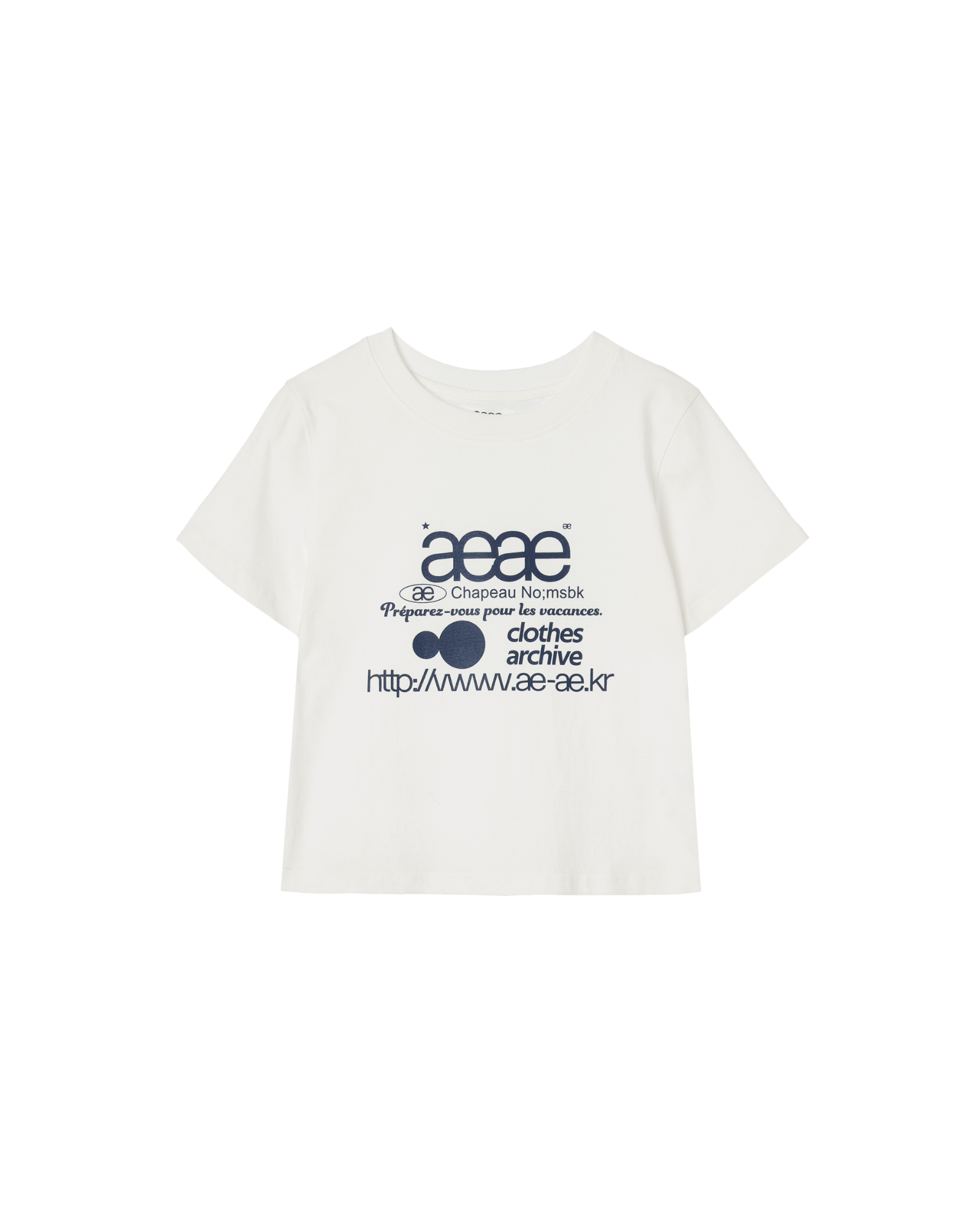 WEB LOGO CROP T-SHIRTS [WHITE/BLUE]