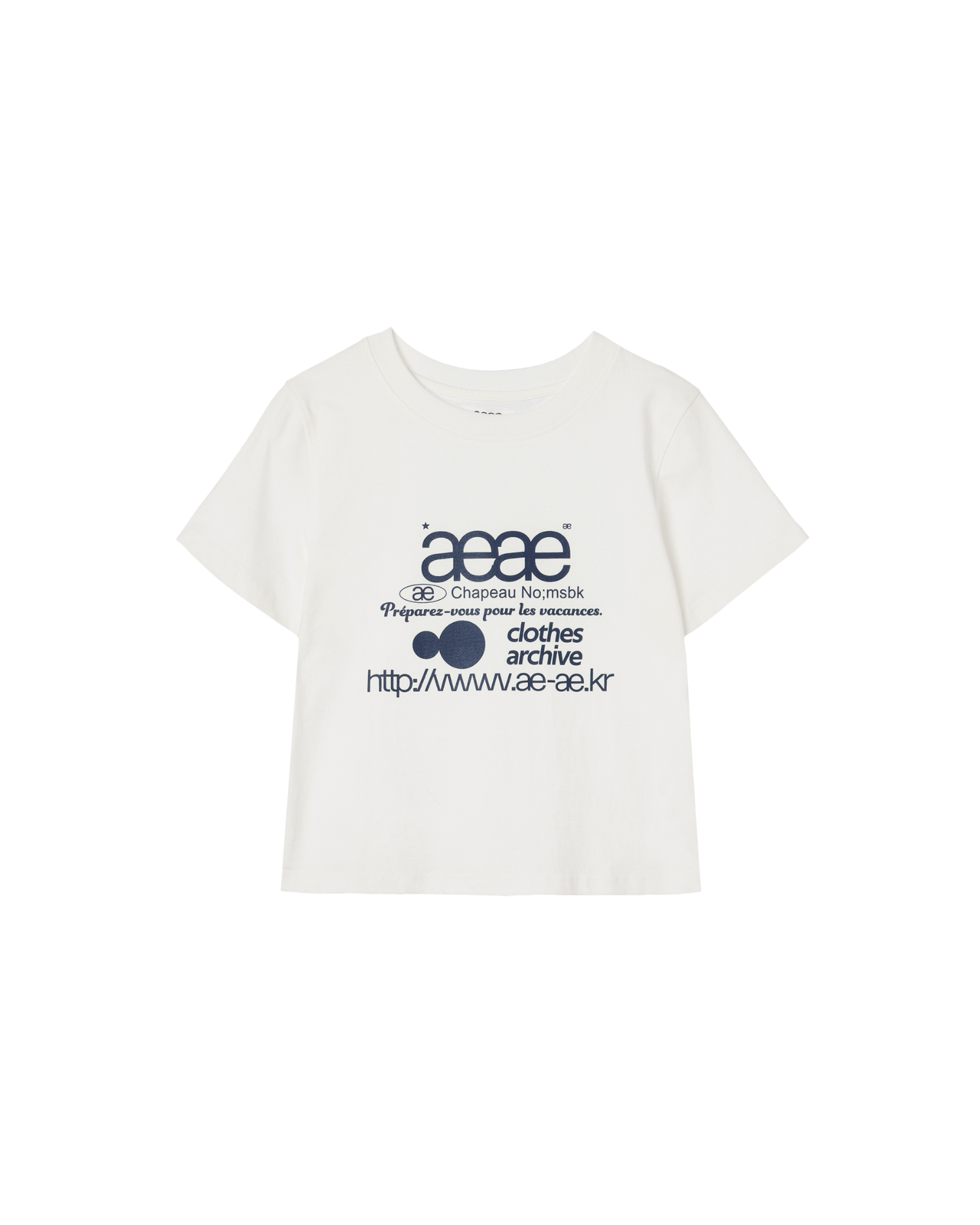 WEB LOGO CROP T-SHIRTS [WHITE/BLUE]
