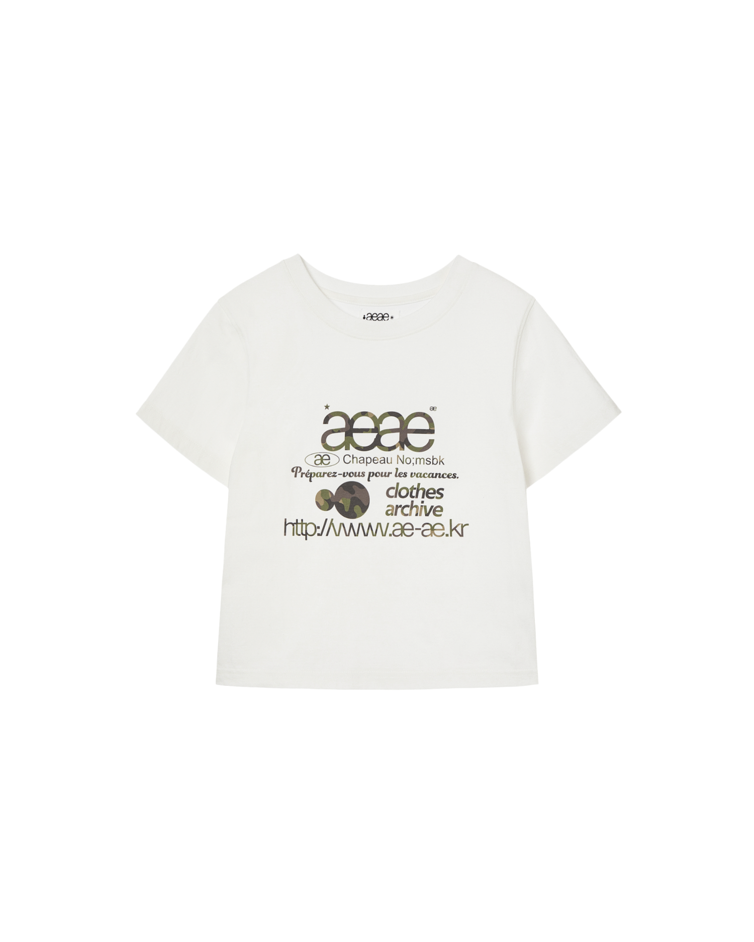 WEB LOGO CROP T-SHIRTS [WHITE/CAMO]