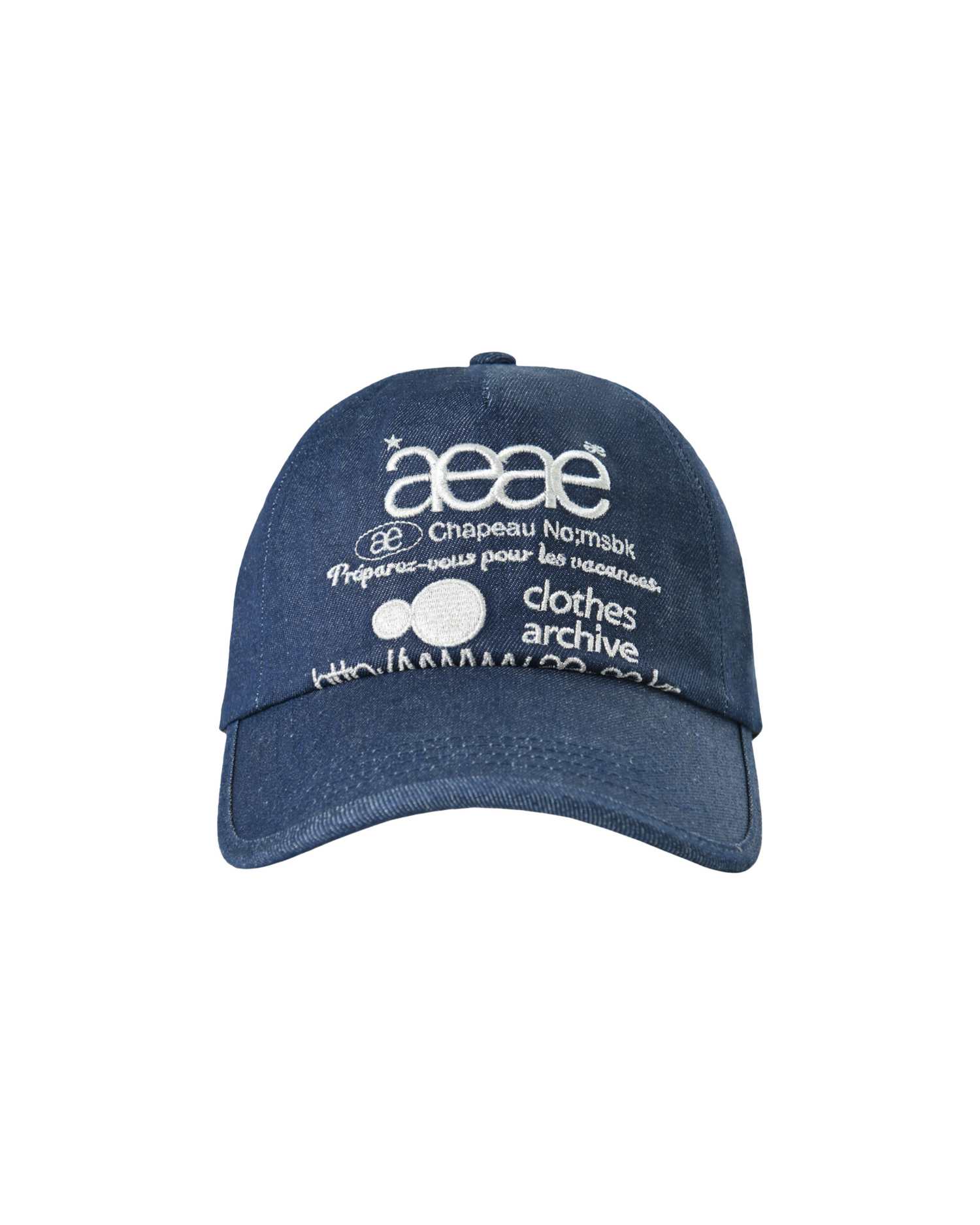 WEB LOGO DENIM 5 PANNEL CAP [MID BLUE]