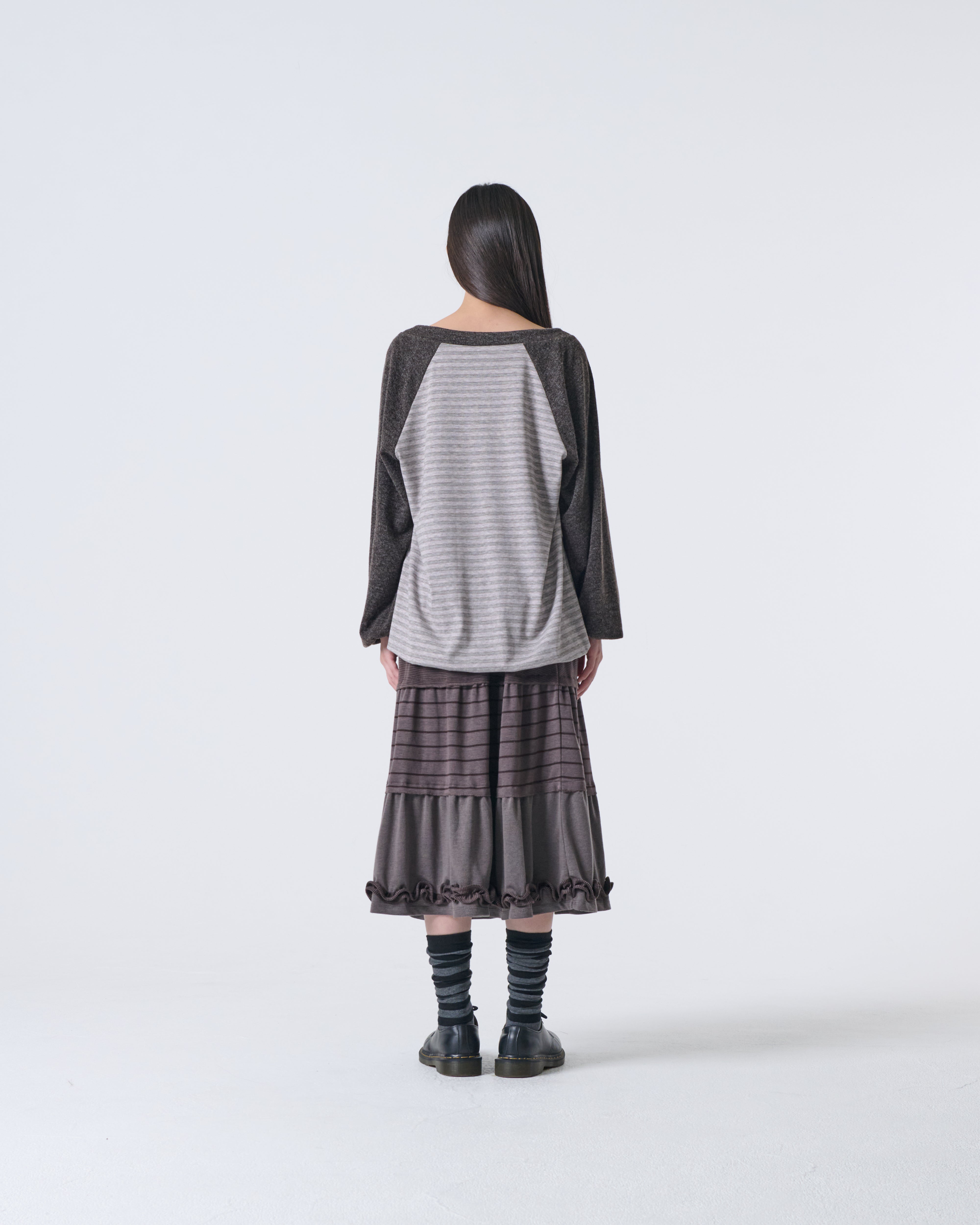 STRIPE DRAWSTRING TOP [PINK]