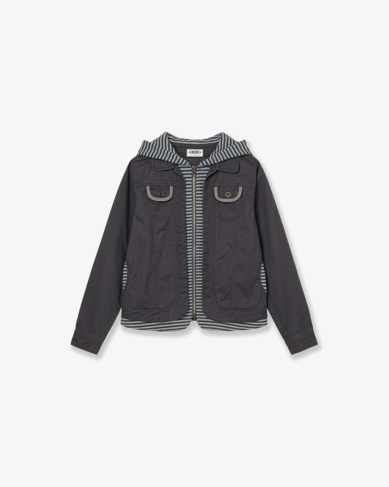 HOODIE LAYERED JACKET [CHARCOAL]