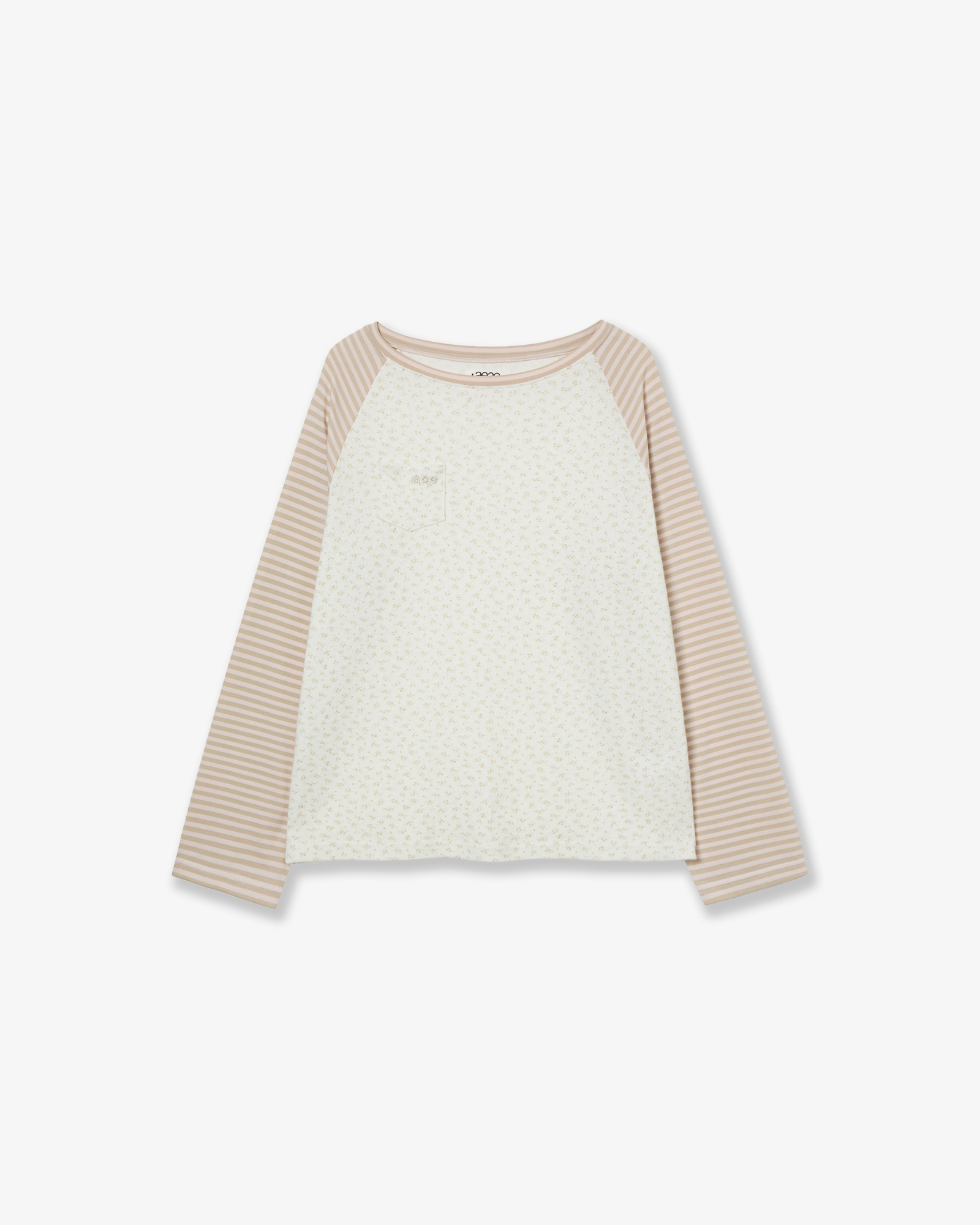 COZY FLOWER RAGLAN LONG SLEEVE [BEIGE]