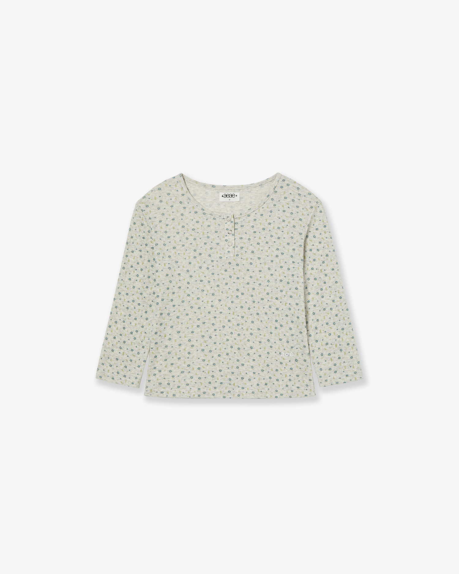 FLOWER HENLEY NECK TEE [OATMEAL]