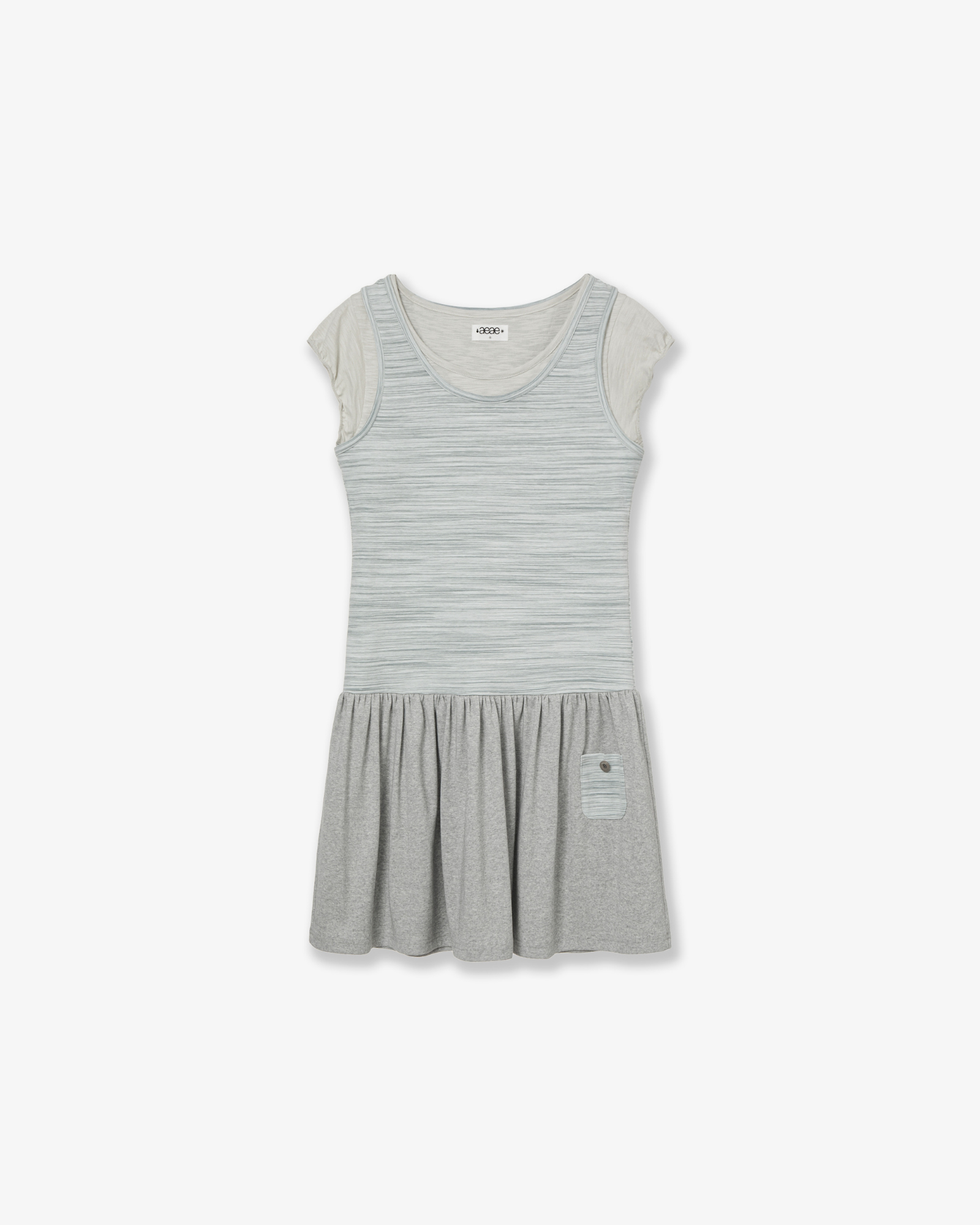 LAYERED TOP DRESS [GREY]