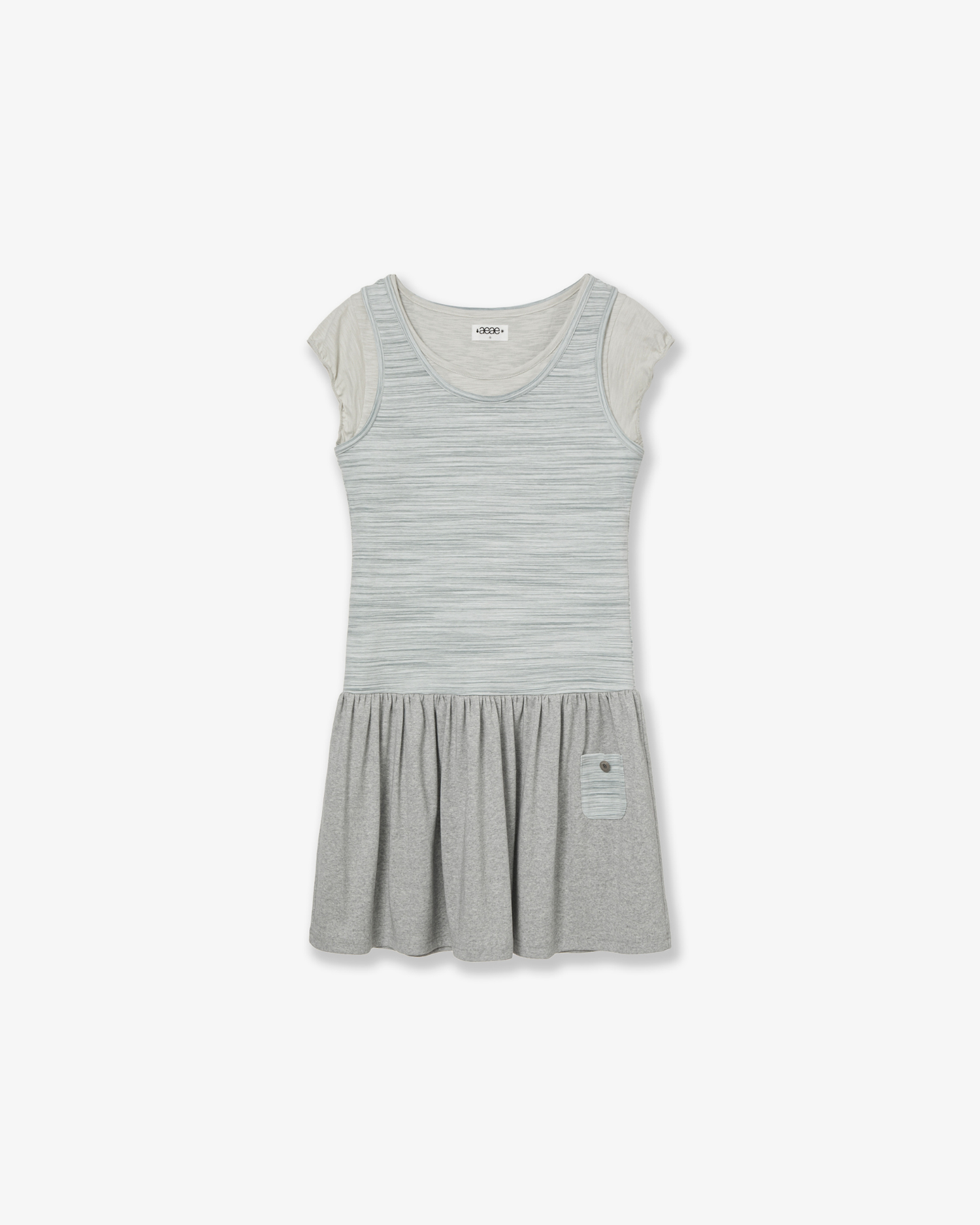 LAYERED TOP DRESS [GREY]
