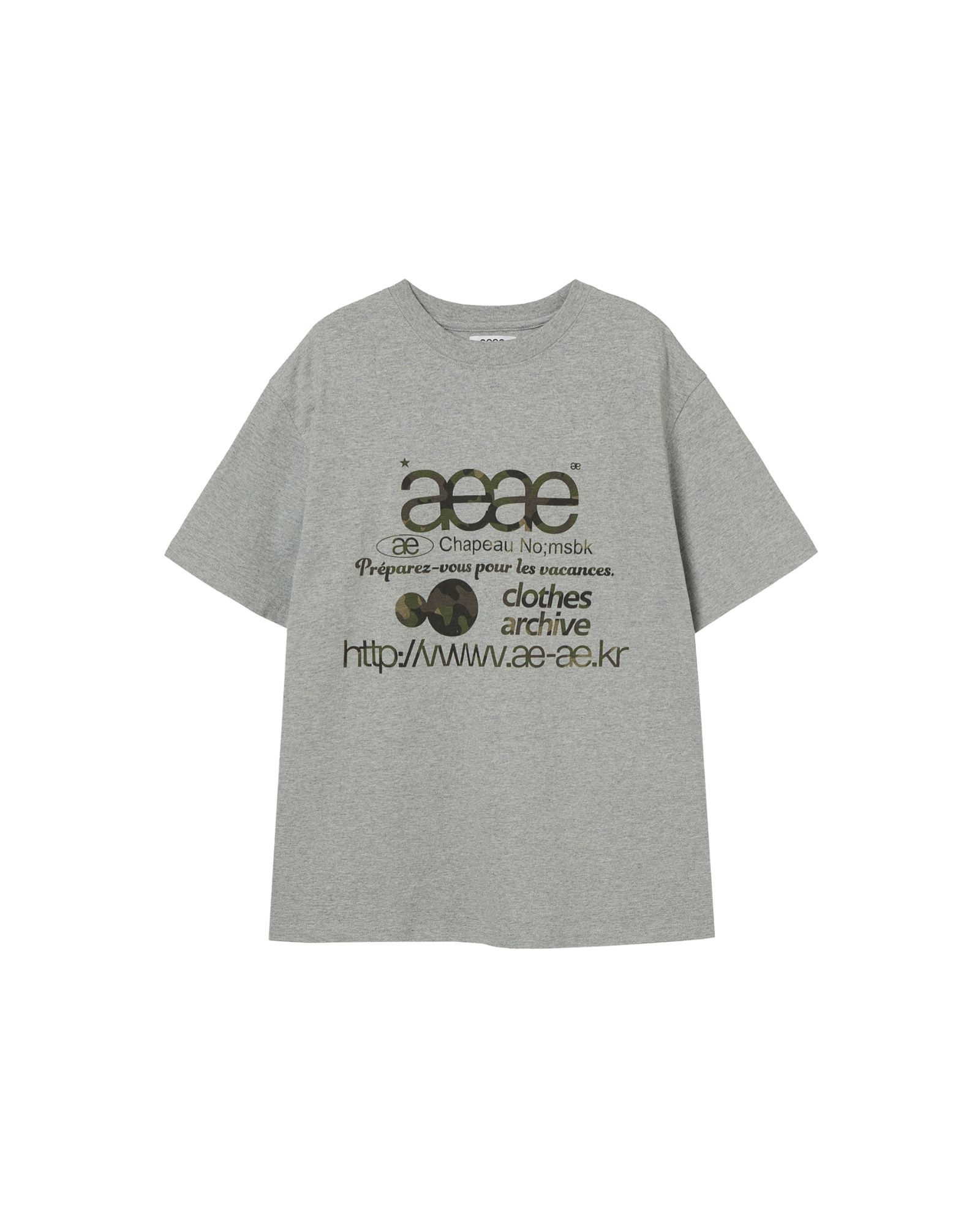 WEB LOGO T-SHIRTS [MELANGE GREY/CAMO]