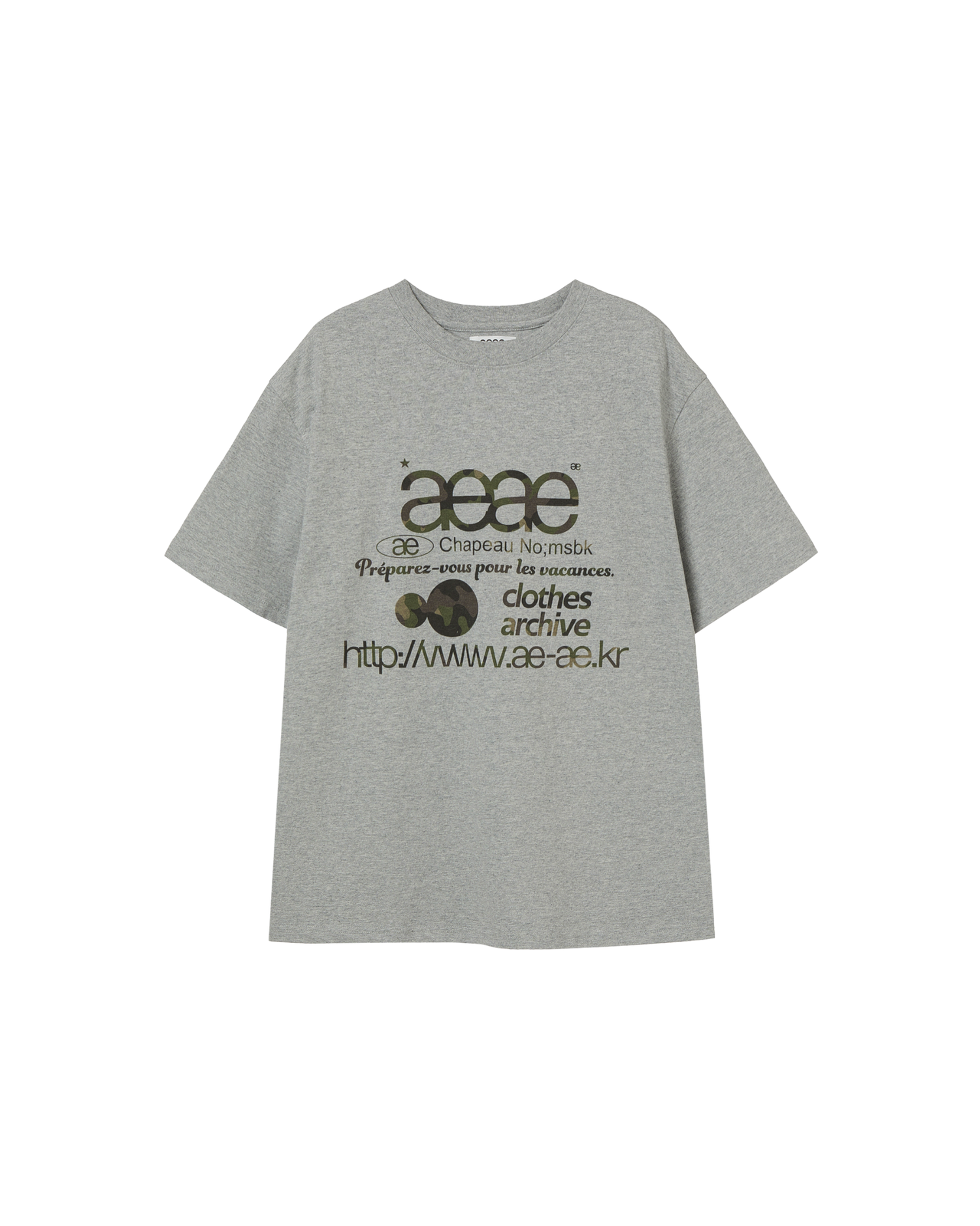 WEB LOGO T-SHIRTS [MELANGE GREY/CAMO]