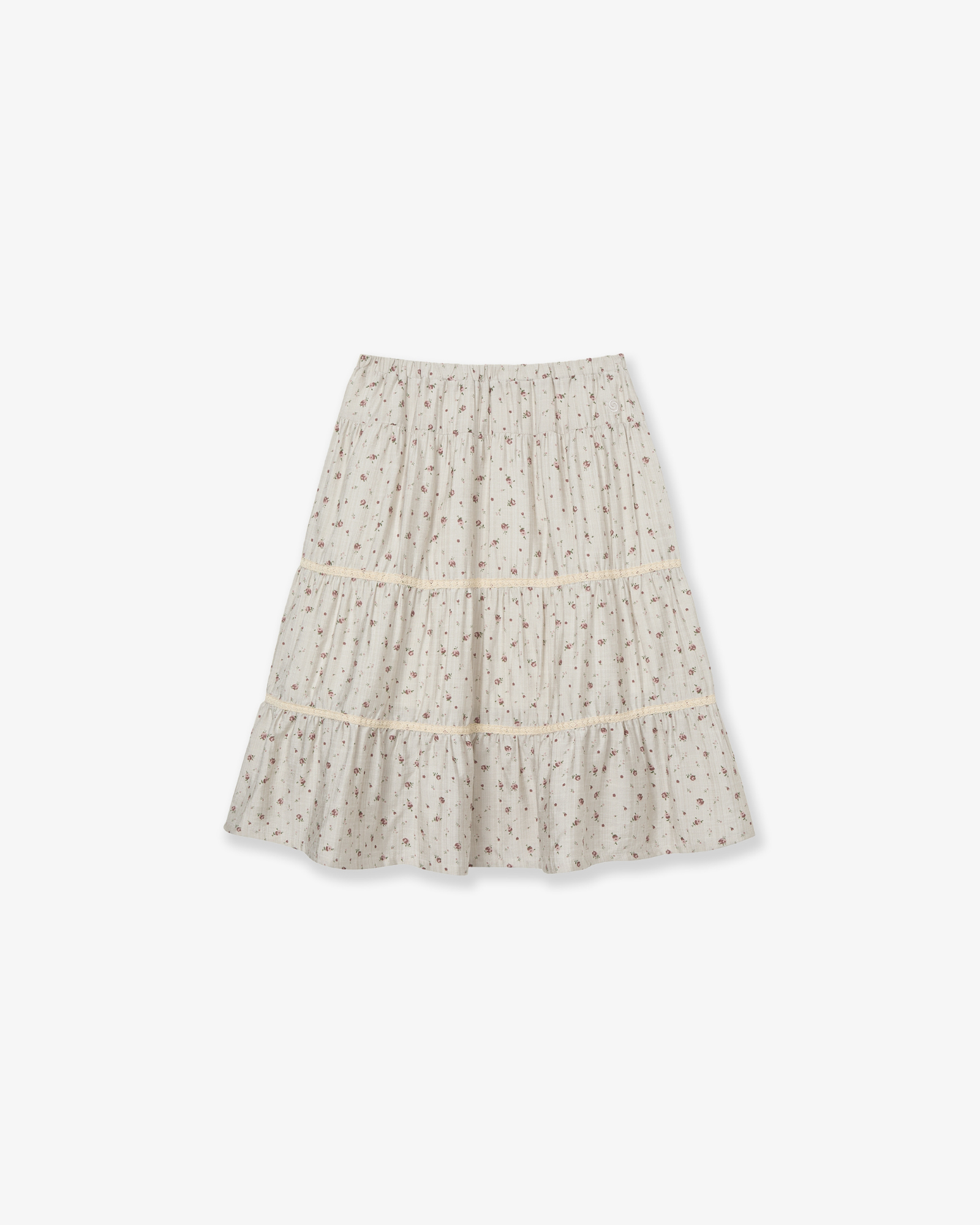 PATTERN TIERED SKIRT [BEIGE]