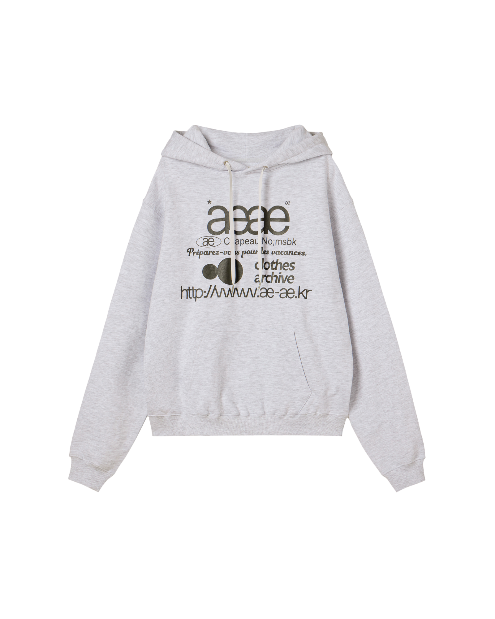 WEB LOGO LOOSED HOODIE [LIGHT GREY]