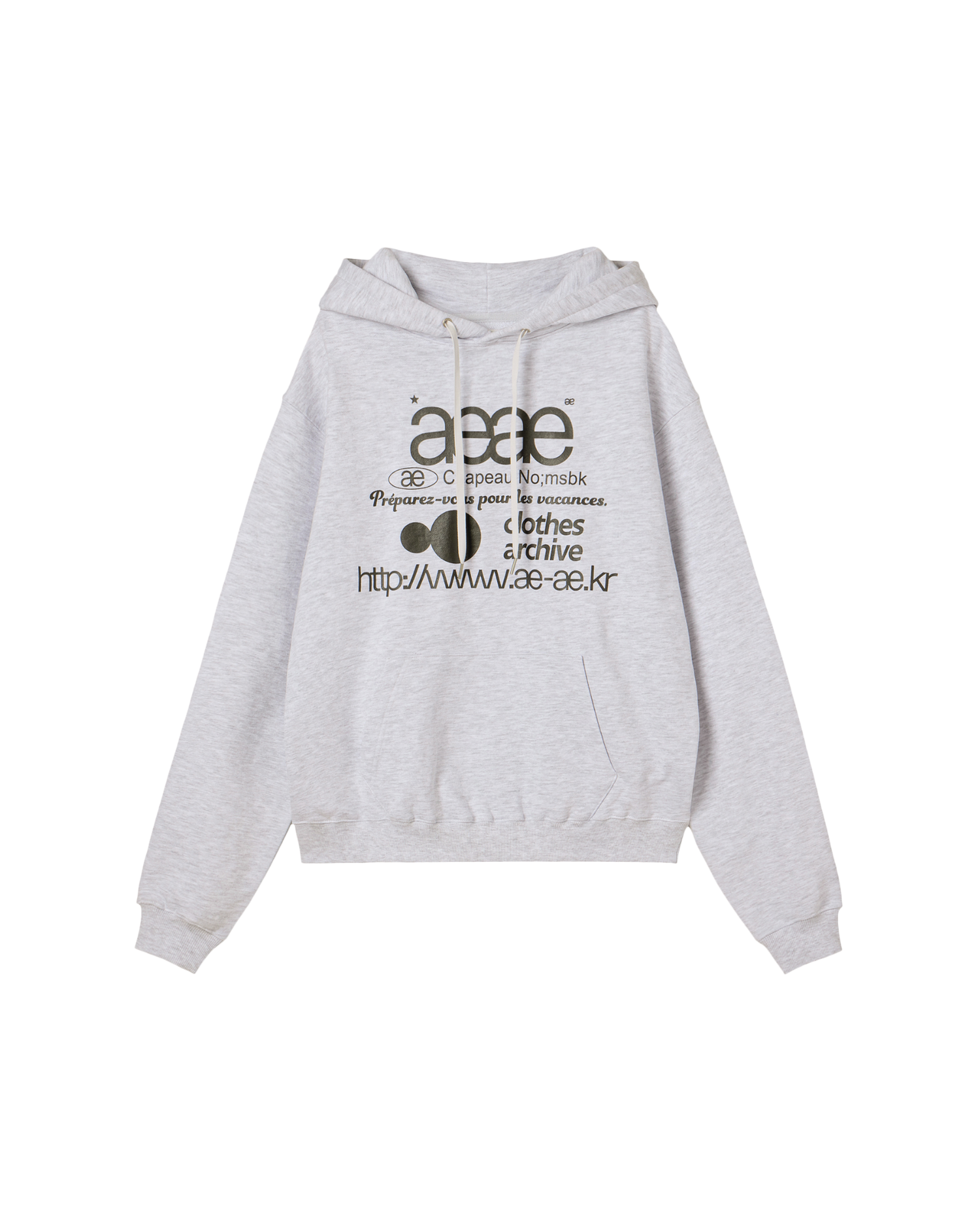 WEB LOGO LOOSED HOODIE [LIGHT GREY]