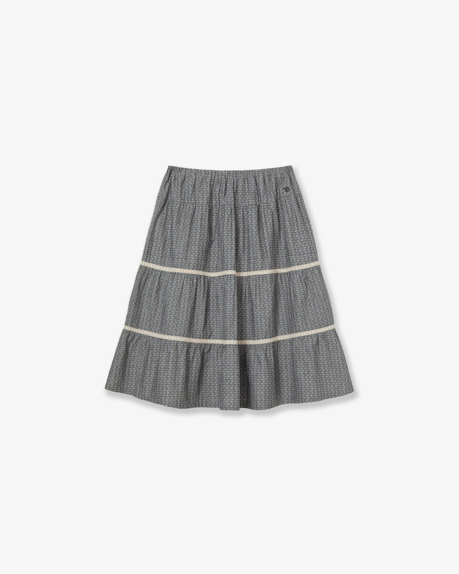 PATTERN TIERED SKIRT [CHARCOAL]