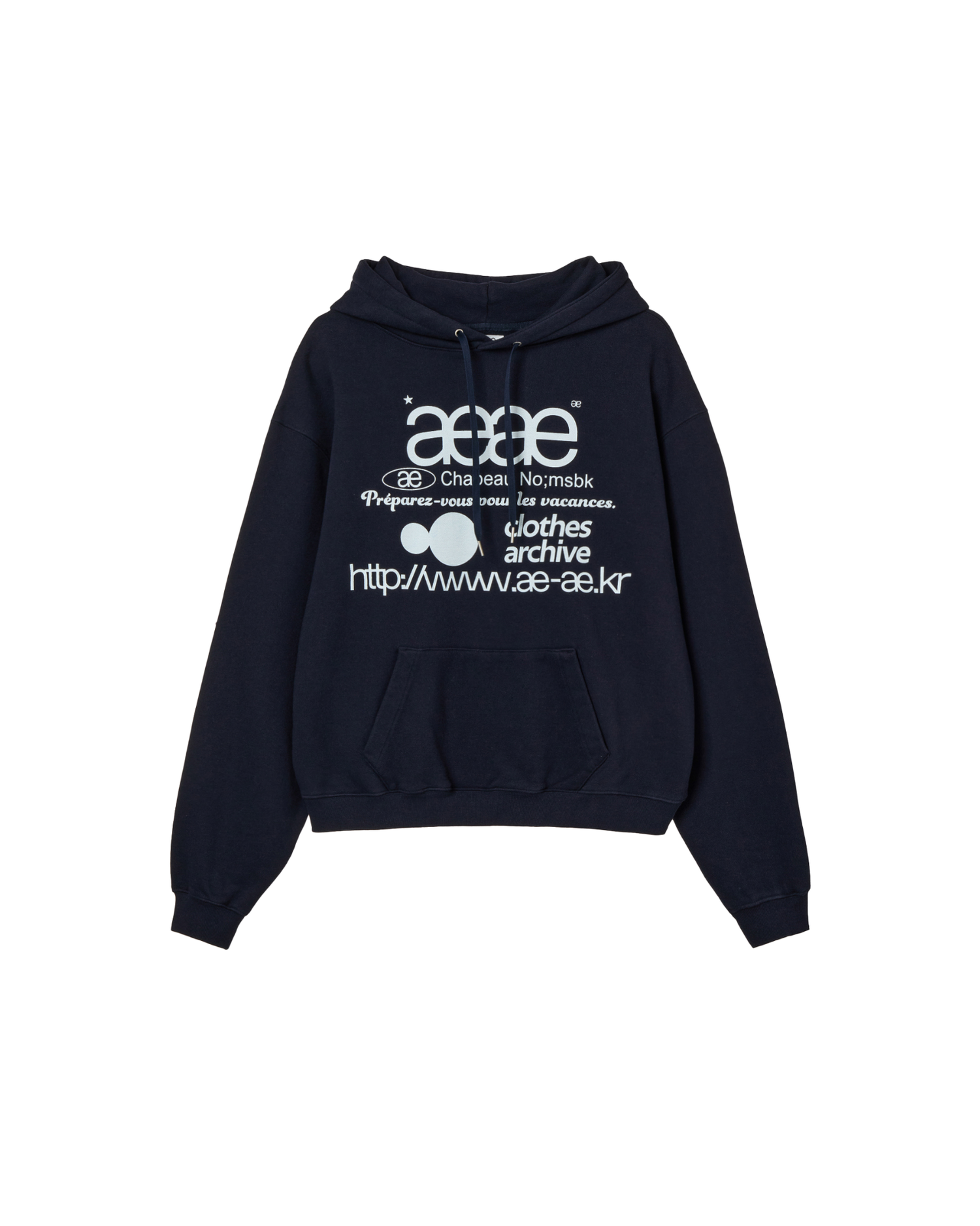 WEB LOGO LOOSED HOODIE [NAVY]