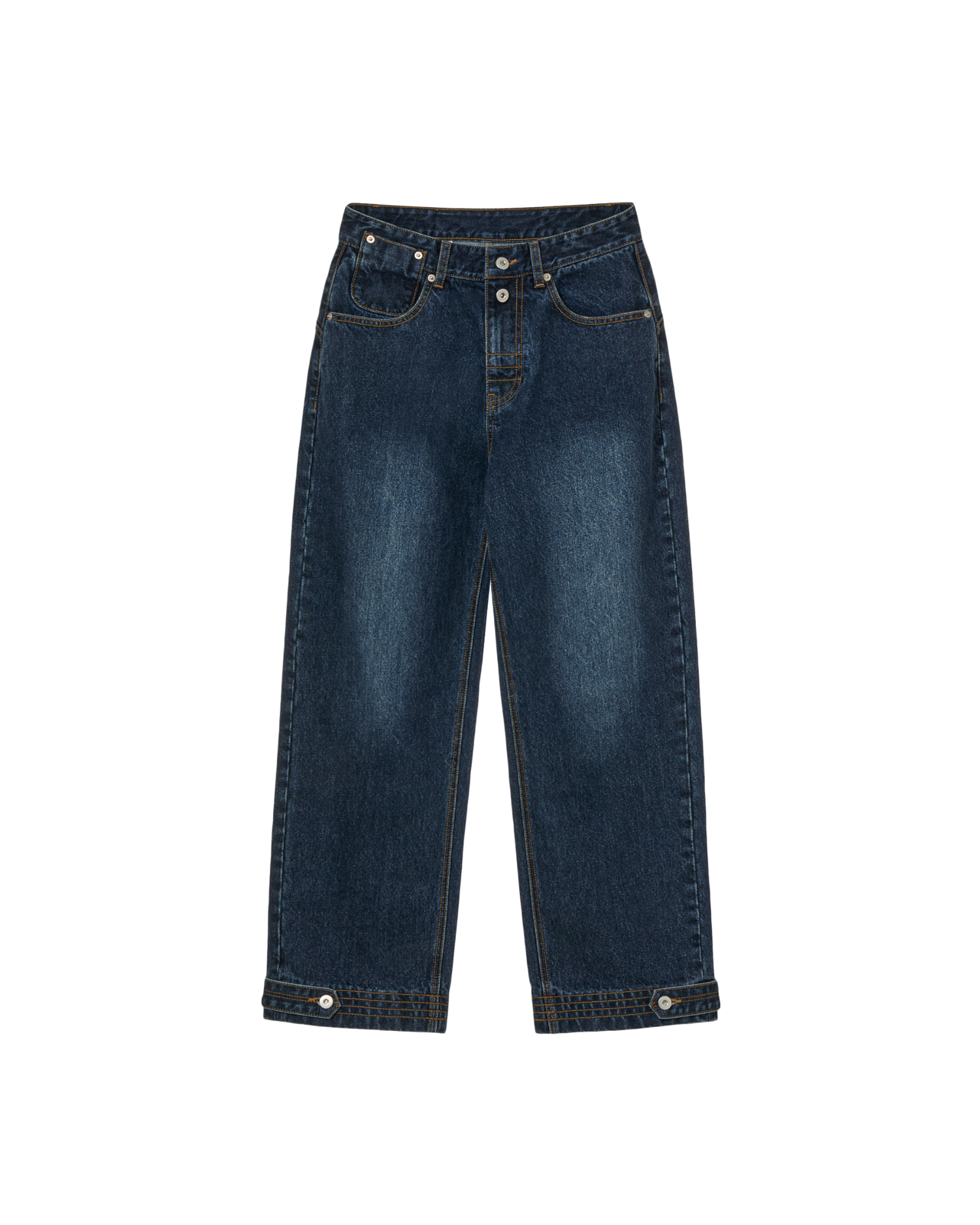 CURVE DENIM PANTS [DARK BLUE]