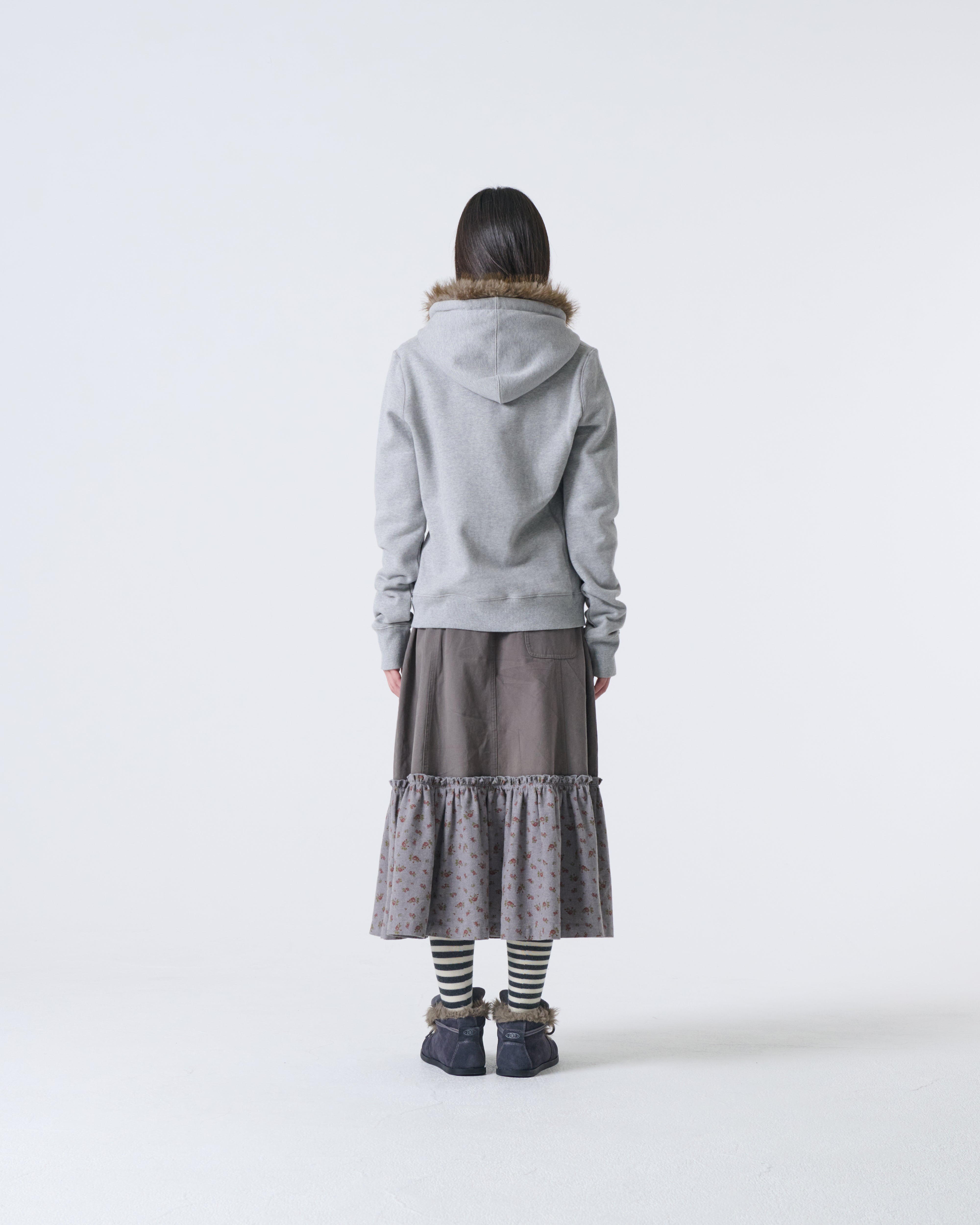 FUR DOT SMALL LETTER HOOD ZIP UP [MELANGE GREY]