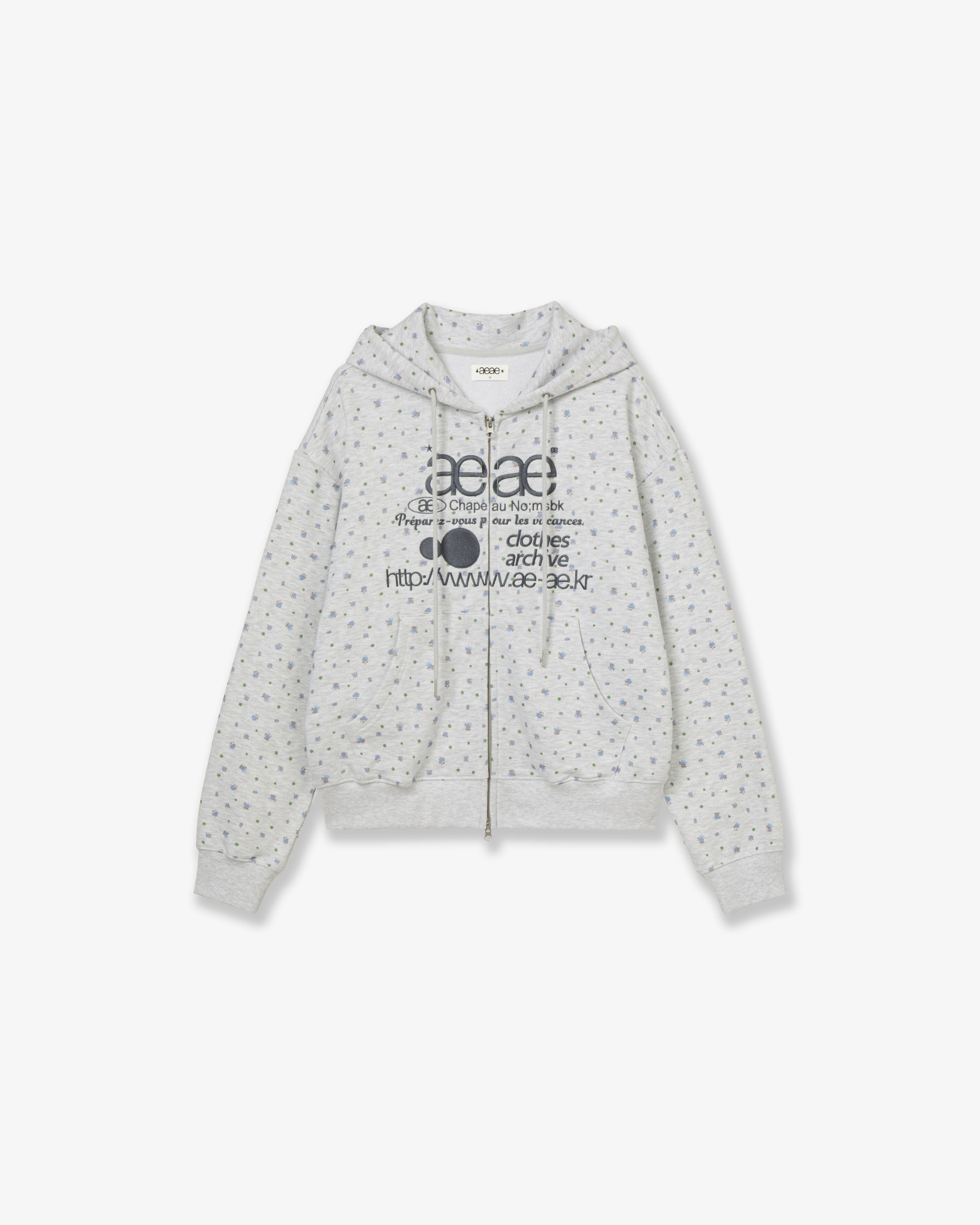 WEB LOGO FLOWER HOOD ZIP-UP [BLUE]