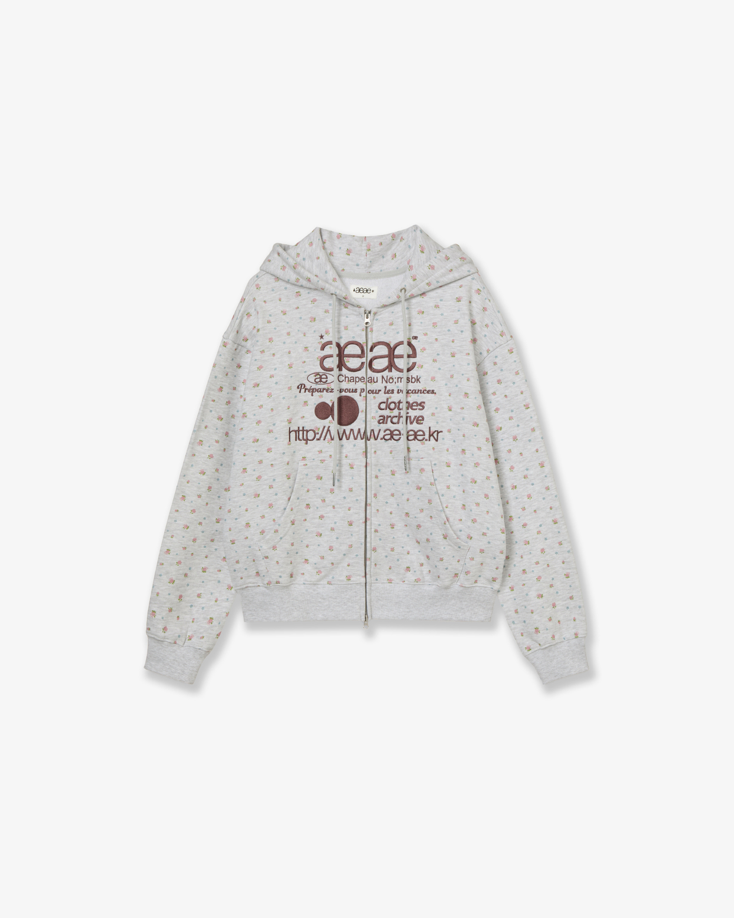 WEB LOGO FLOWER HOOD ZIP-UP [PINK]