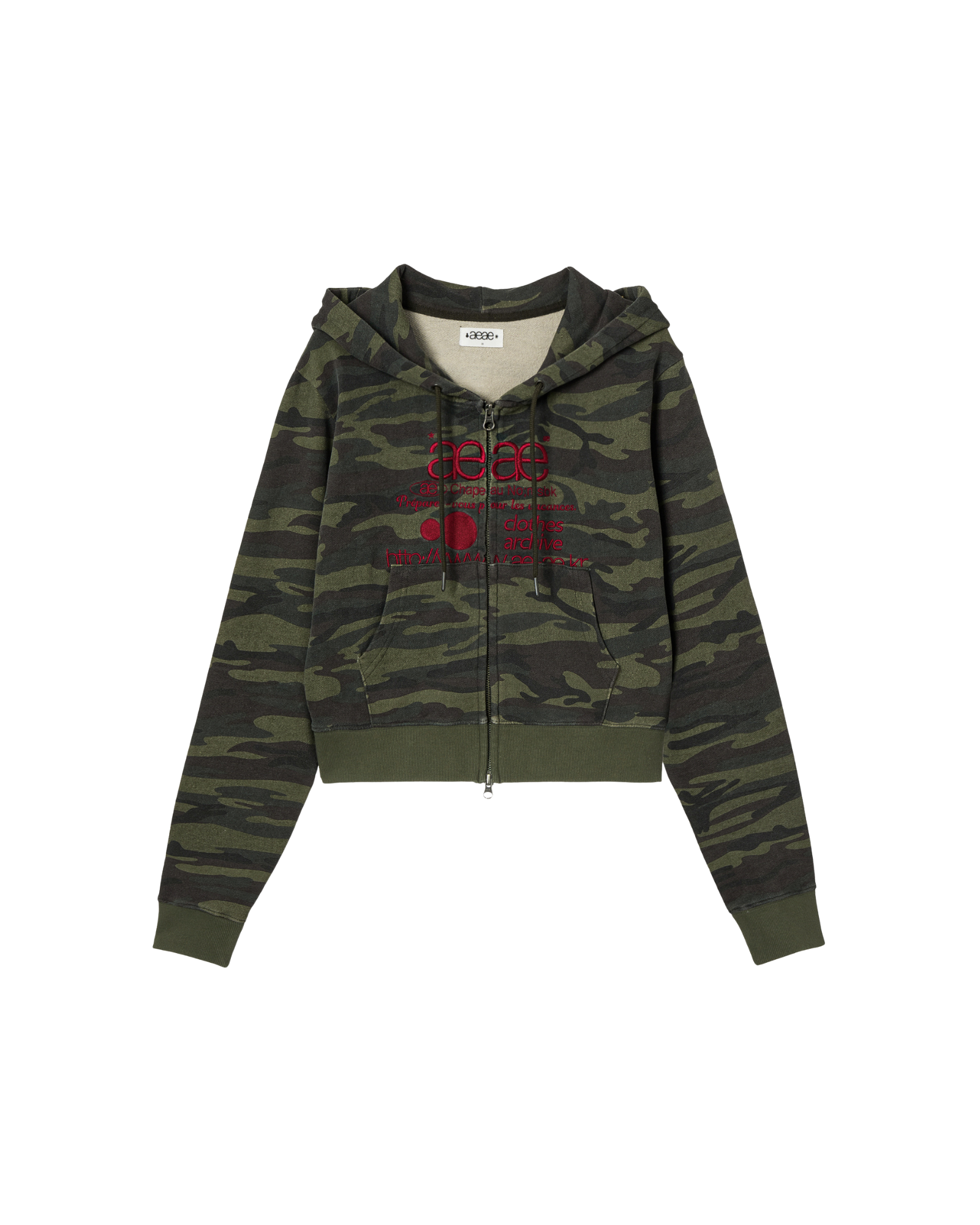 【予約商品】WEB LOGO CROP HOOD ZIP UP [CAMO GREEN]