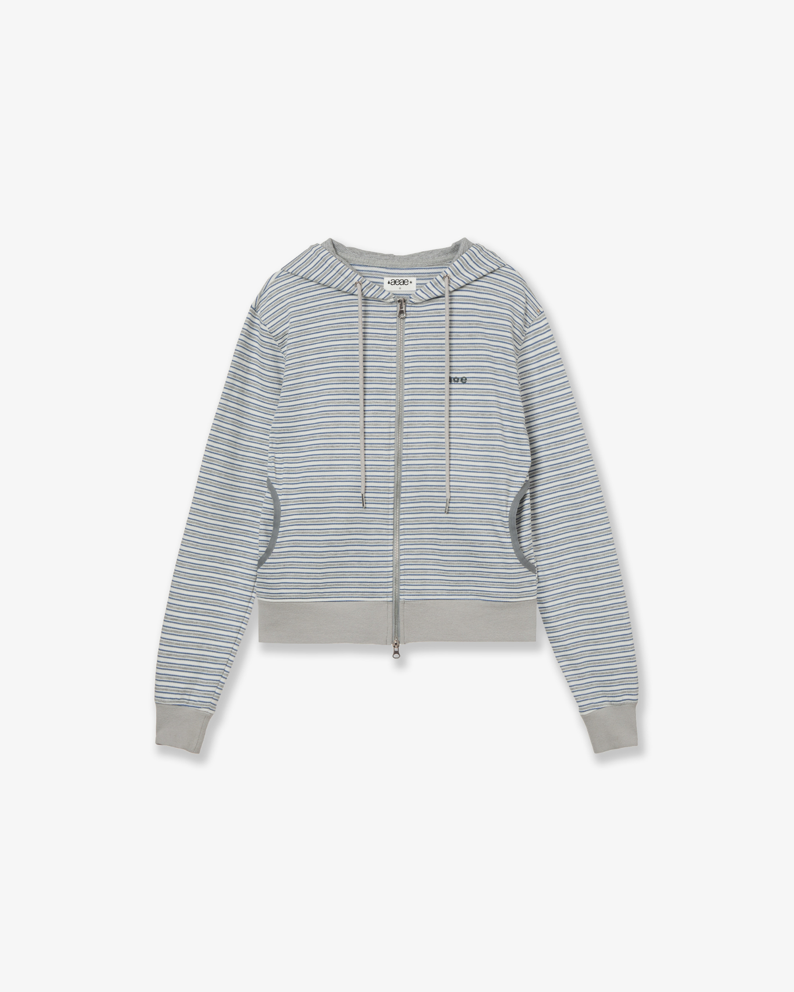 STRIPE HOODIE ZIP-UP [GREY]