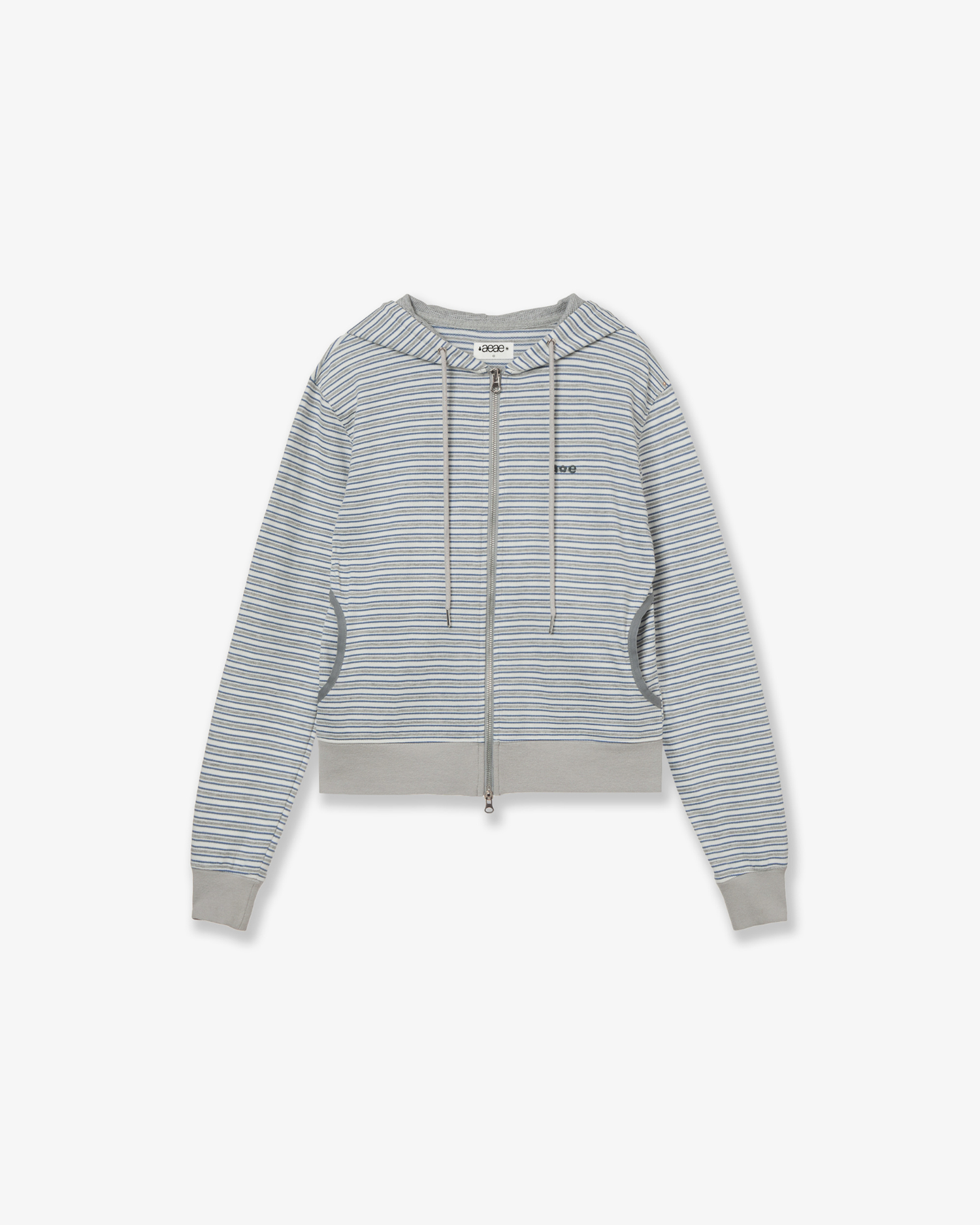 STRIPE HOODIE ZIP-UP [GREY]