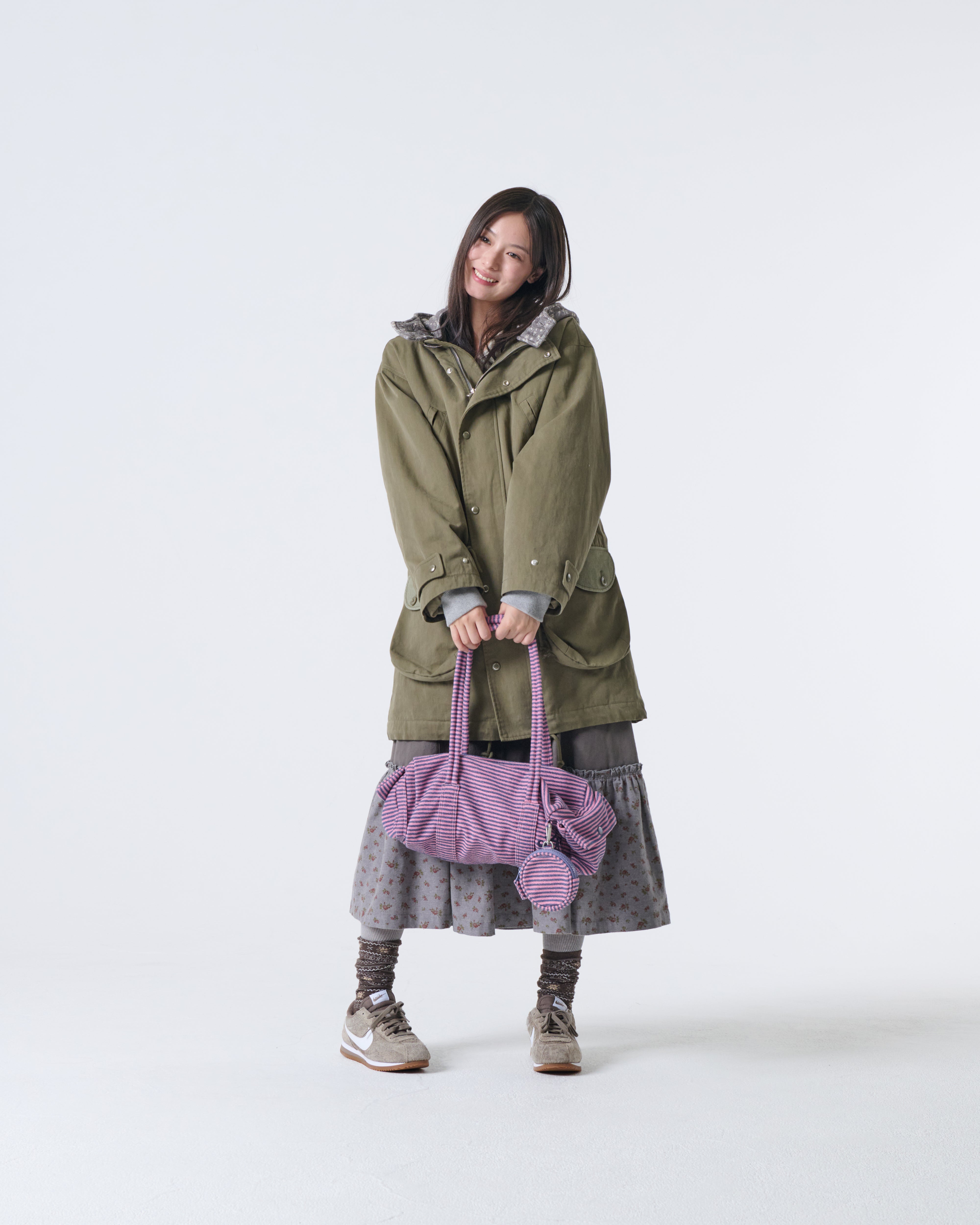 FLOWER BLOCK FIELD JACKET [OLIVE]