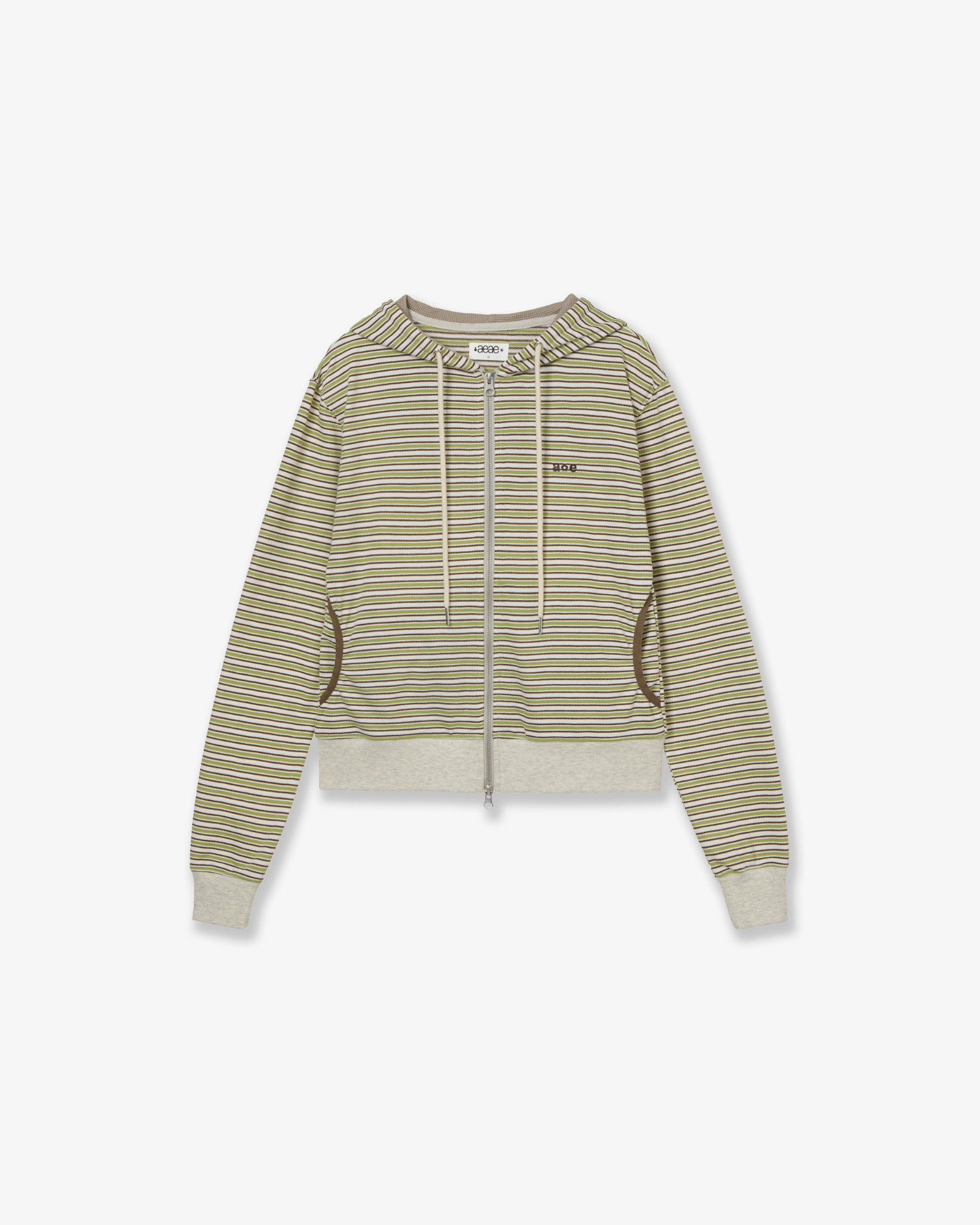 STRIPE HOODIE ZIP-UP [GREEN]