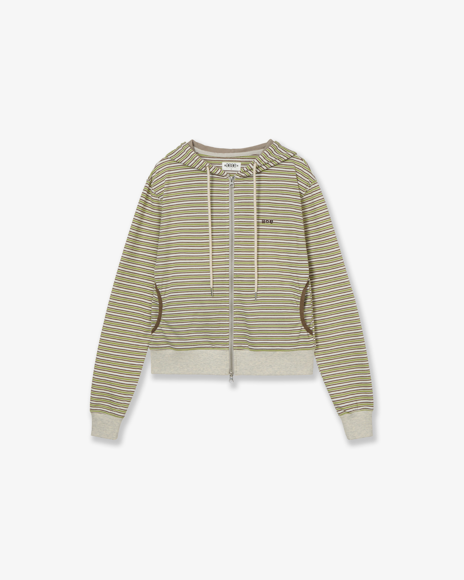 STRIPE HOODIE ZIP-UP [GREEN]