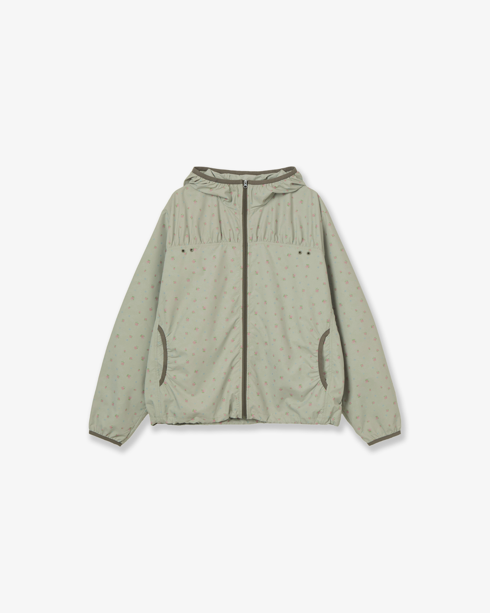 FLOWER WINDBREAKER JACKET [KHAKI]