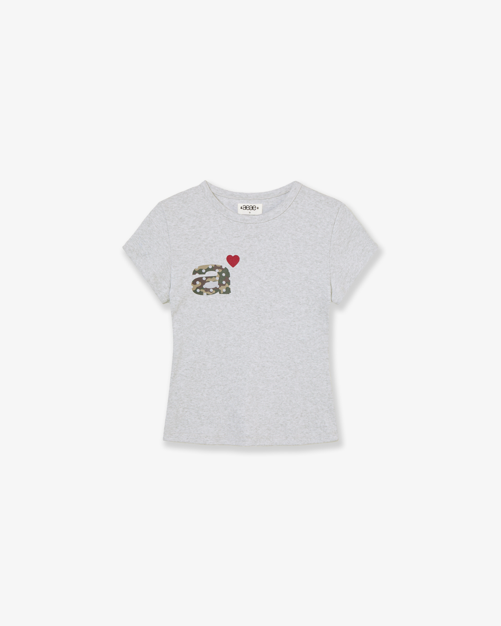 DOT SMALL LETTER TEE [LIGHT GREY/CAMO]