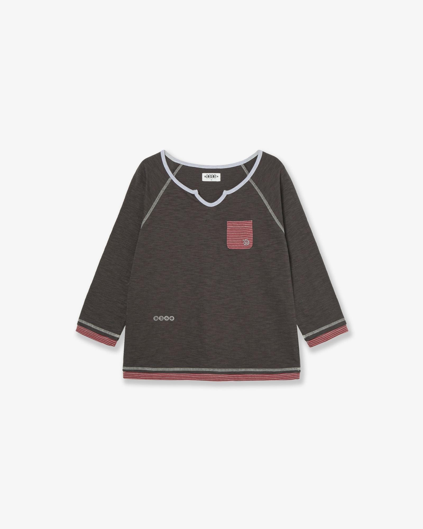 LAYERED SLEEVE TEE [CHARCOAL]