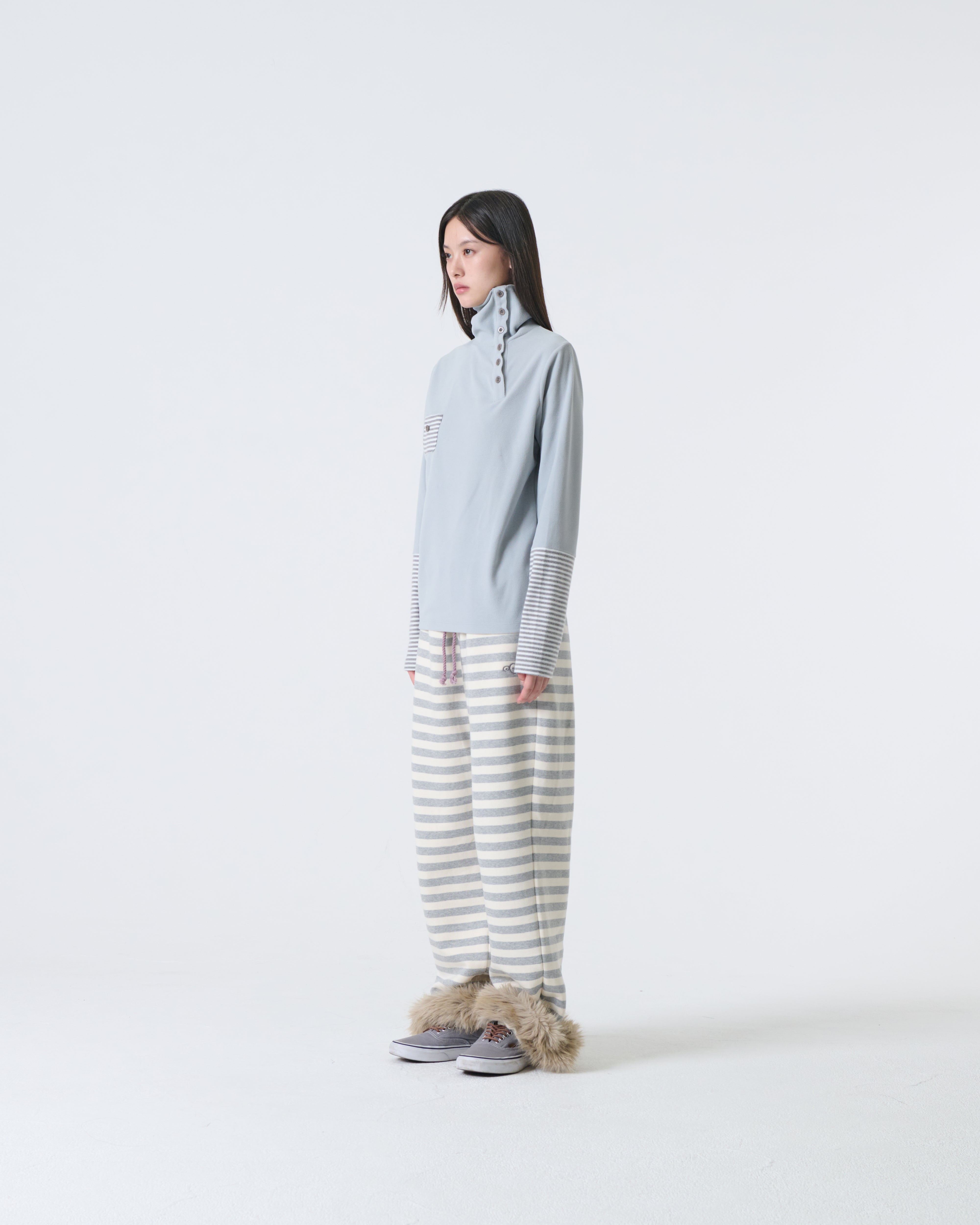 SLEEVE BLOCK HIGH NECK TEE [MINT]