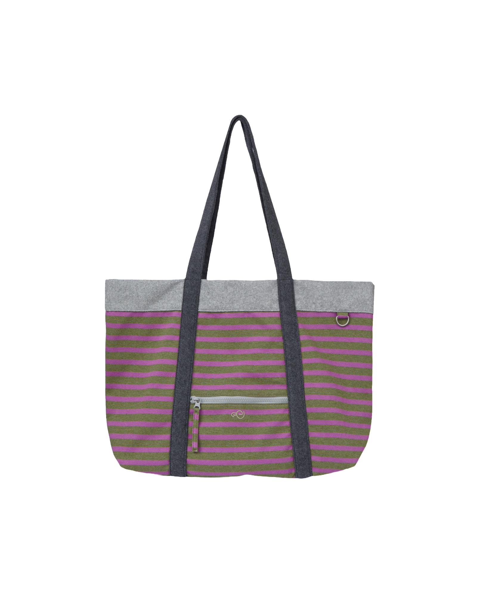 STRIPE BIG TOTE BAG [OLIVE]