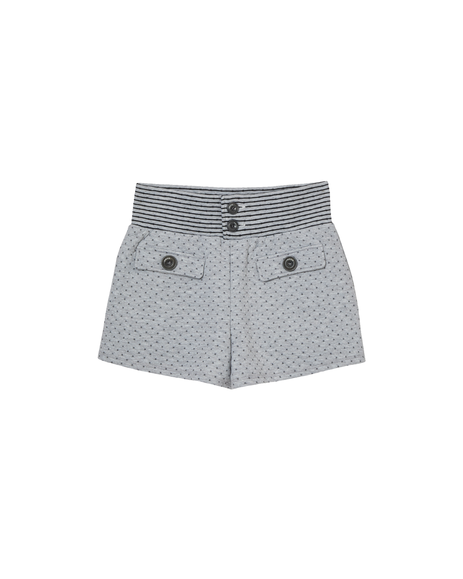 BIG BUTTON MINI SHORTS [GREY]