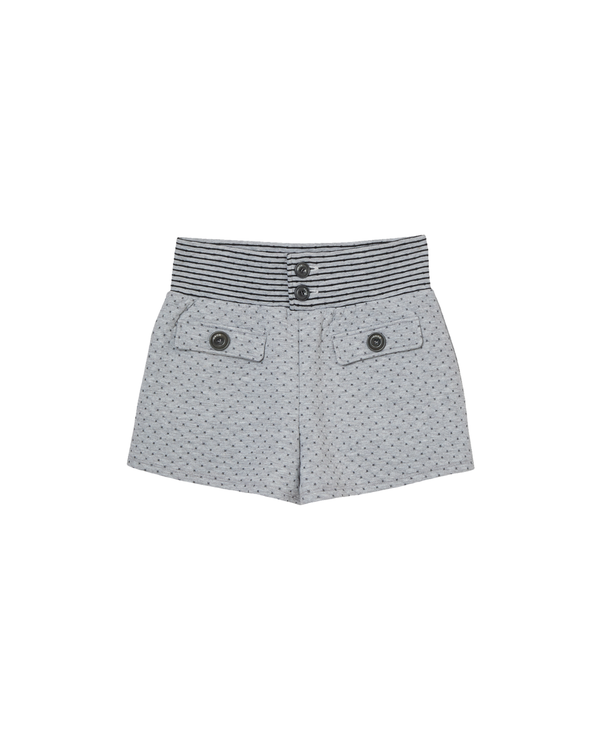BIG BUTTON MINI SHORTS [GREY]