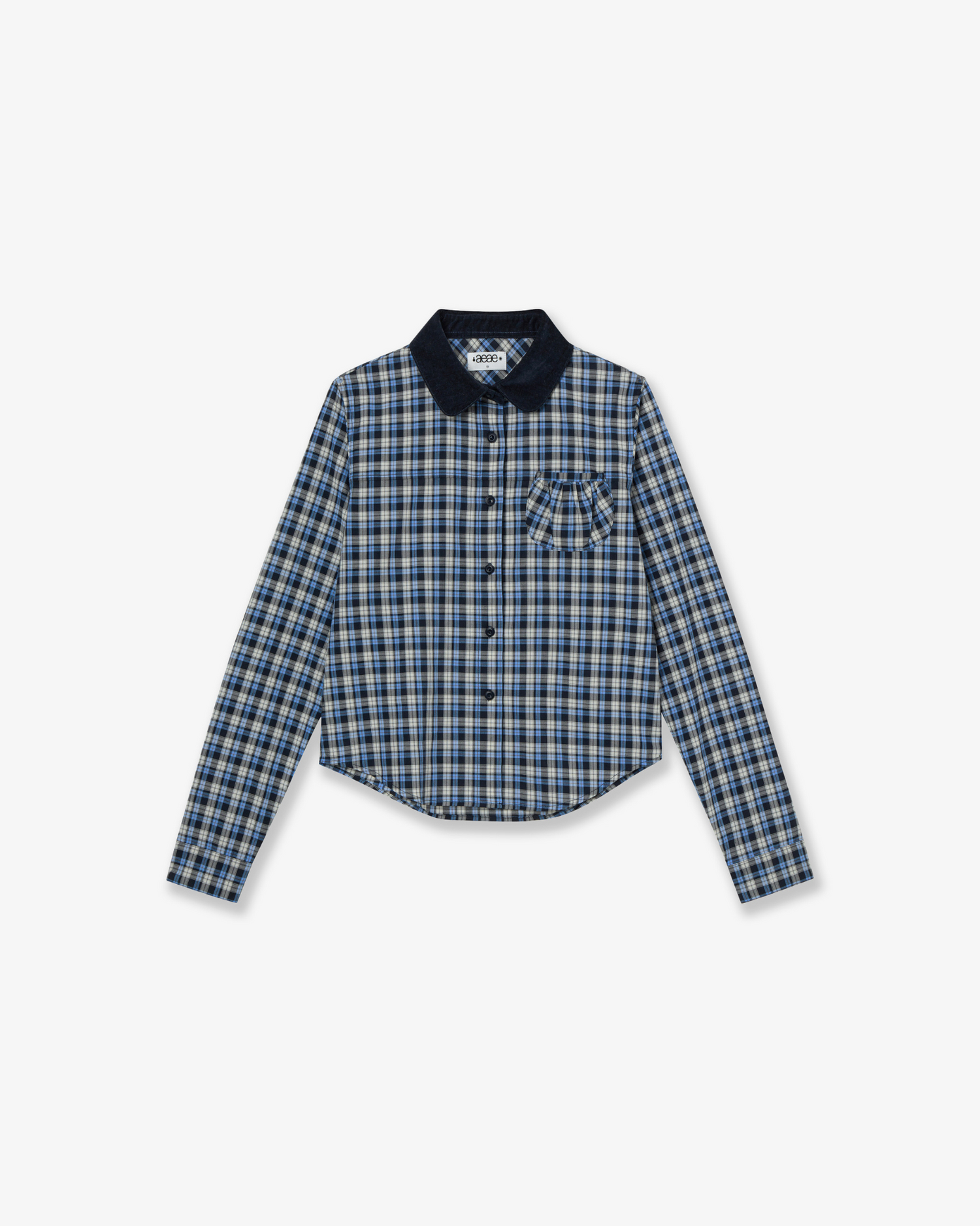 【10月上旬お届けアイテム】ROUND POCKET CHECK SHIRTS [BLUE]