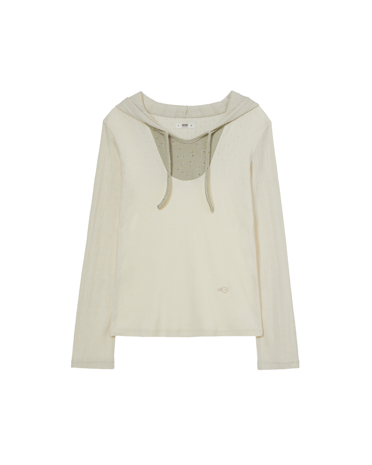 FLOWER BLOCK HOODIE [IVORY]