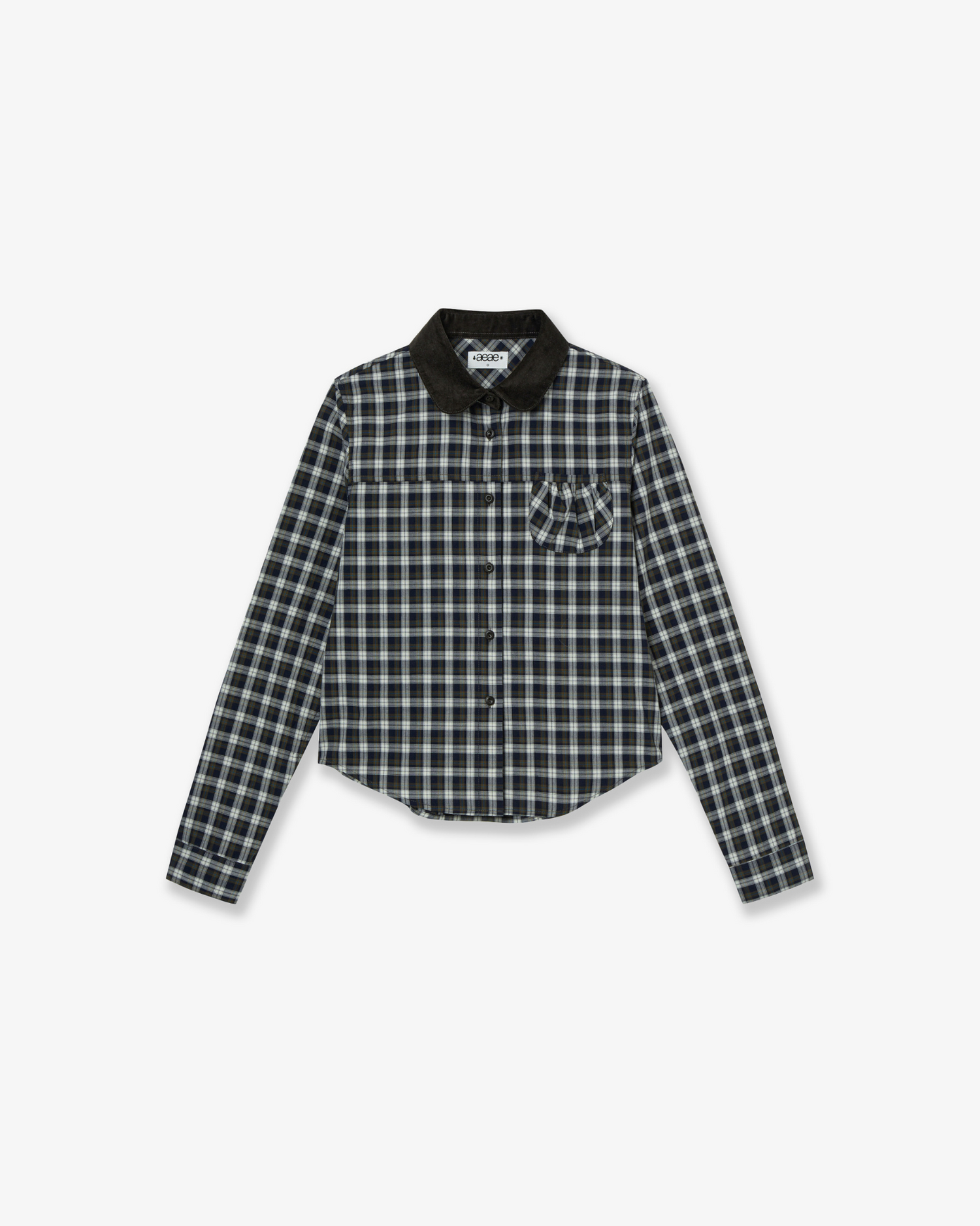 【10月上旬お届けアイテム】ROUND POCKET CHECK SHIRTS [BLACK]