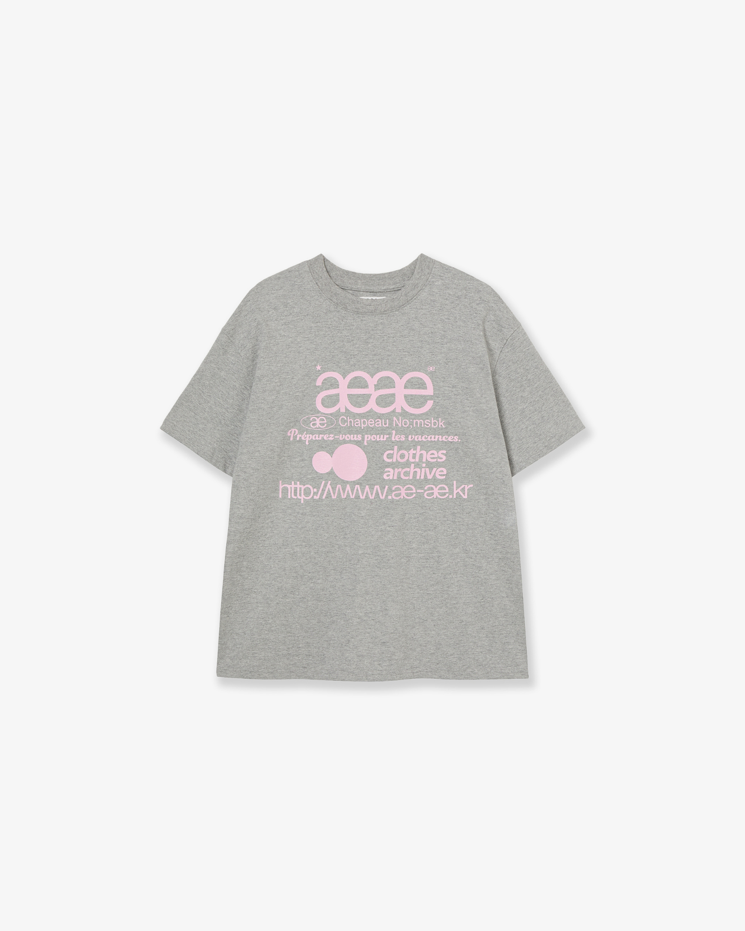 WEB LOGO T-SHIRTS [GREY/PINK]