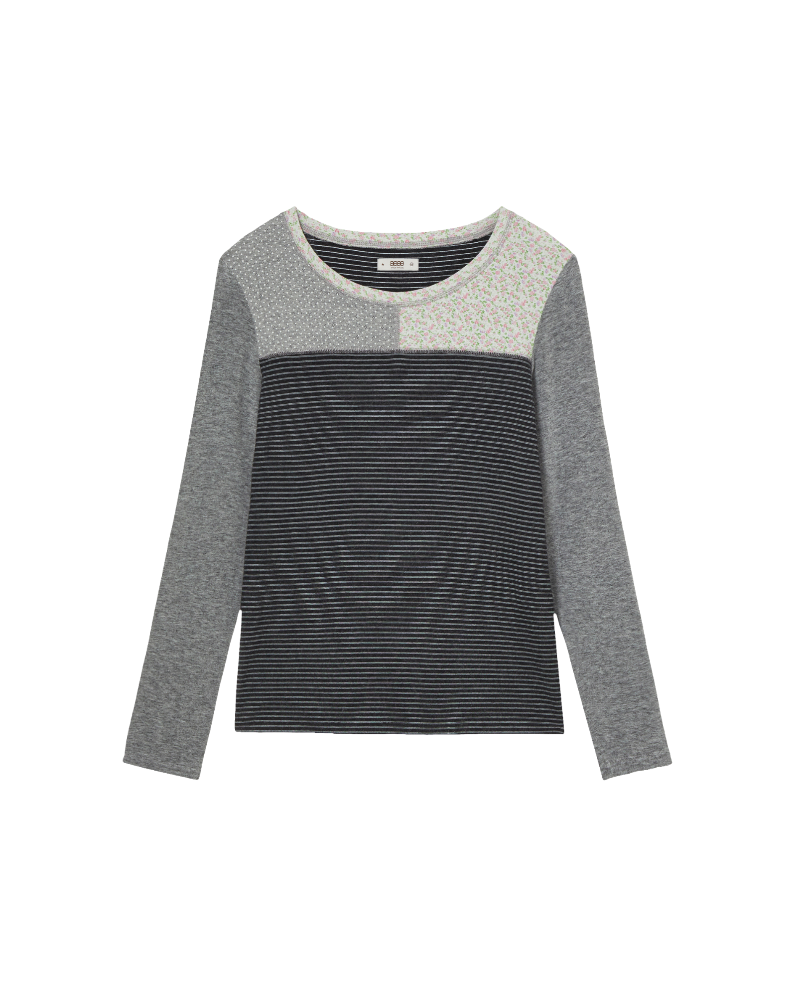 PATTERN BLOCK TEE [CHARCOAL]