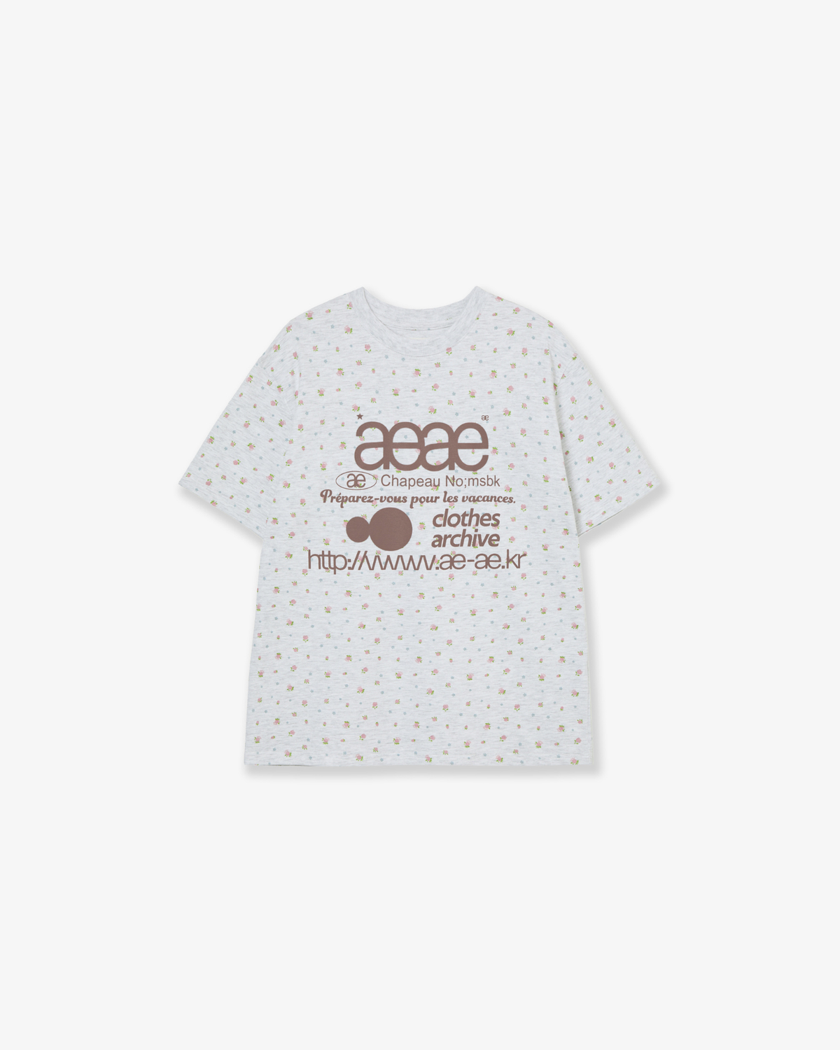 WEB LOGO FLOWER T-SHIRTS [LIGHT GREY] – aeae JAPAN