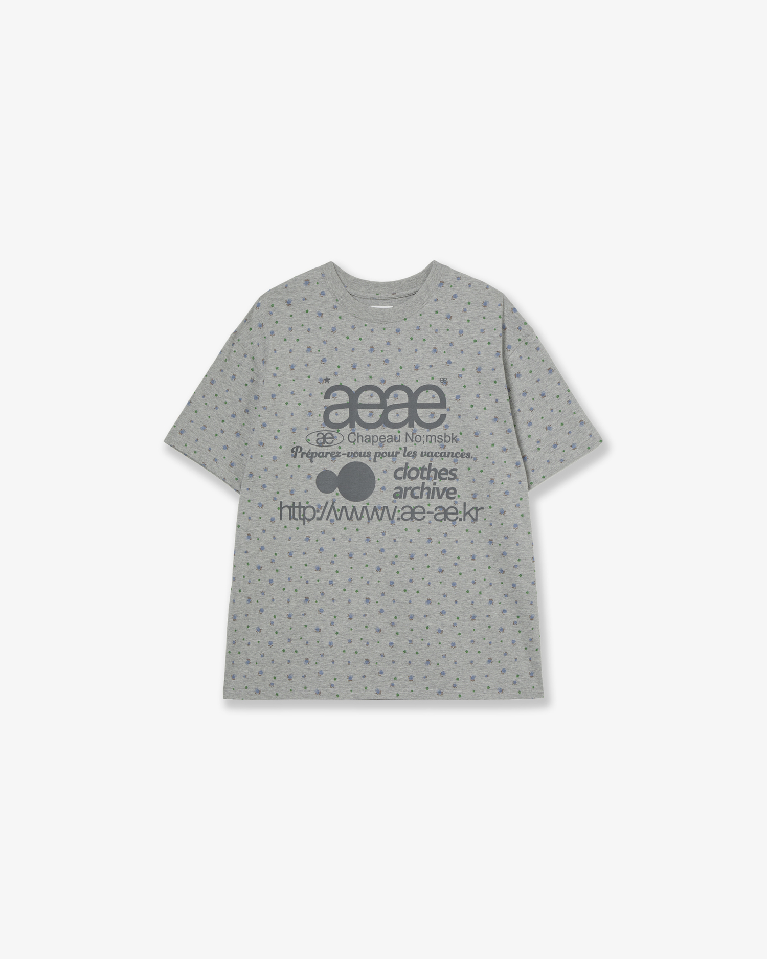 WEB LOGO FLOWER T-SHIRTS [MELANGE GREY]