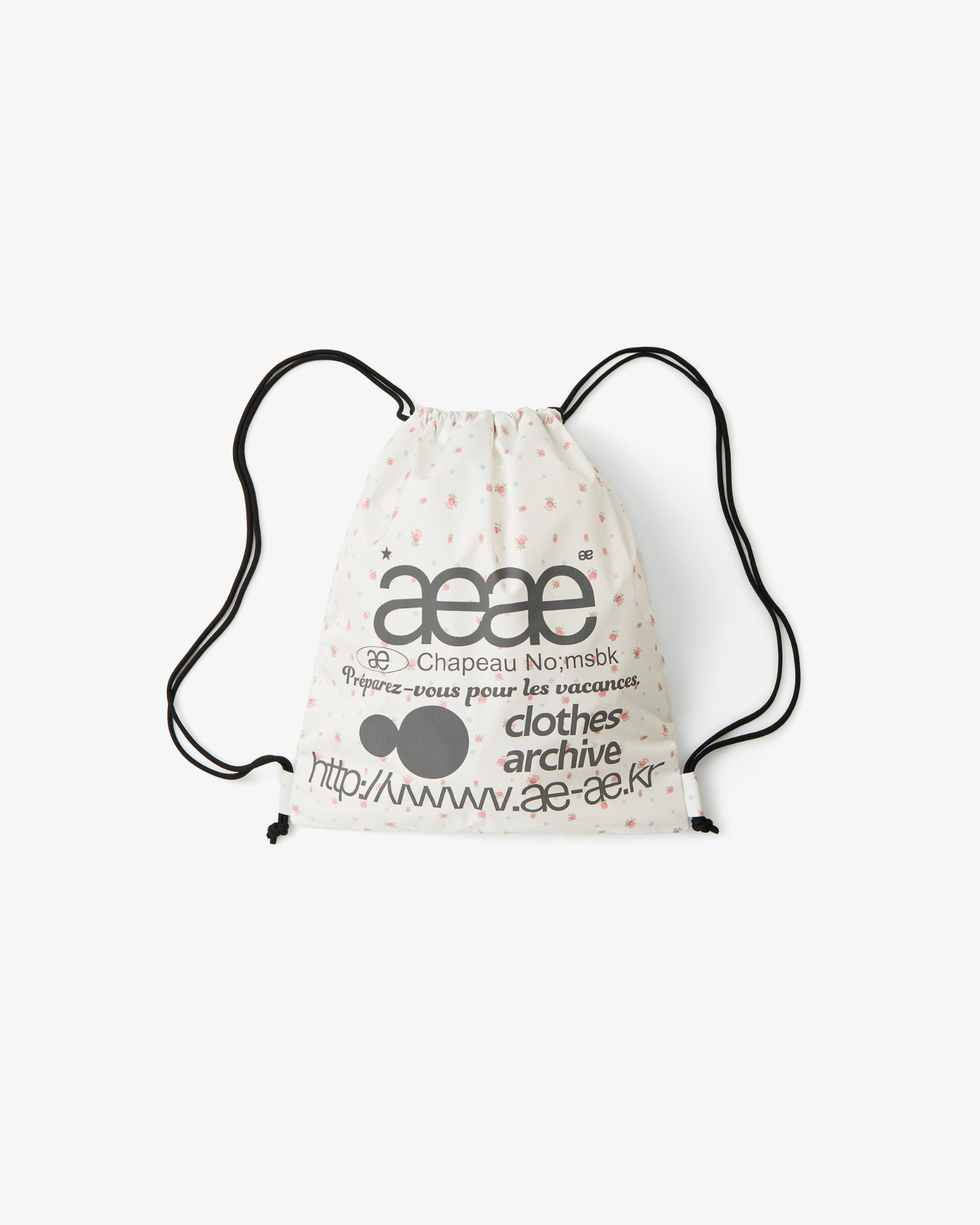 WEB LOGO FLOWER GYM SACK [WHITE]