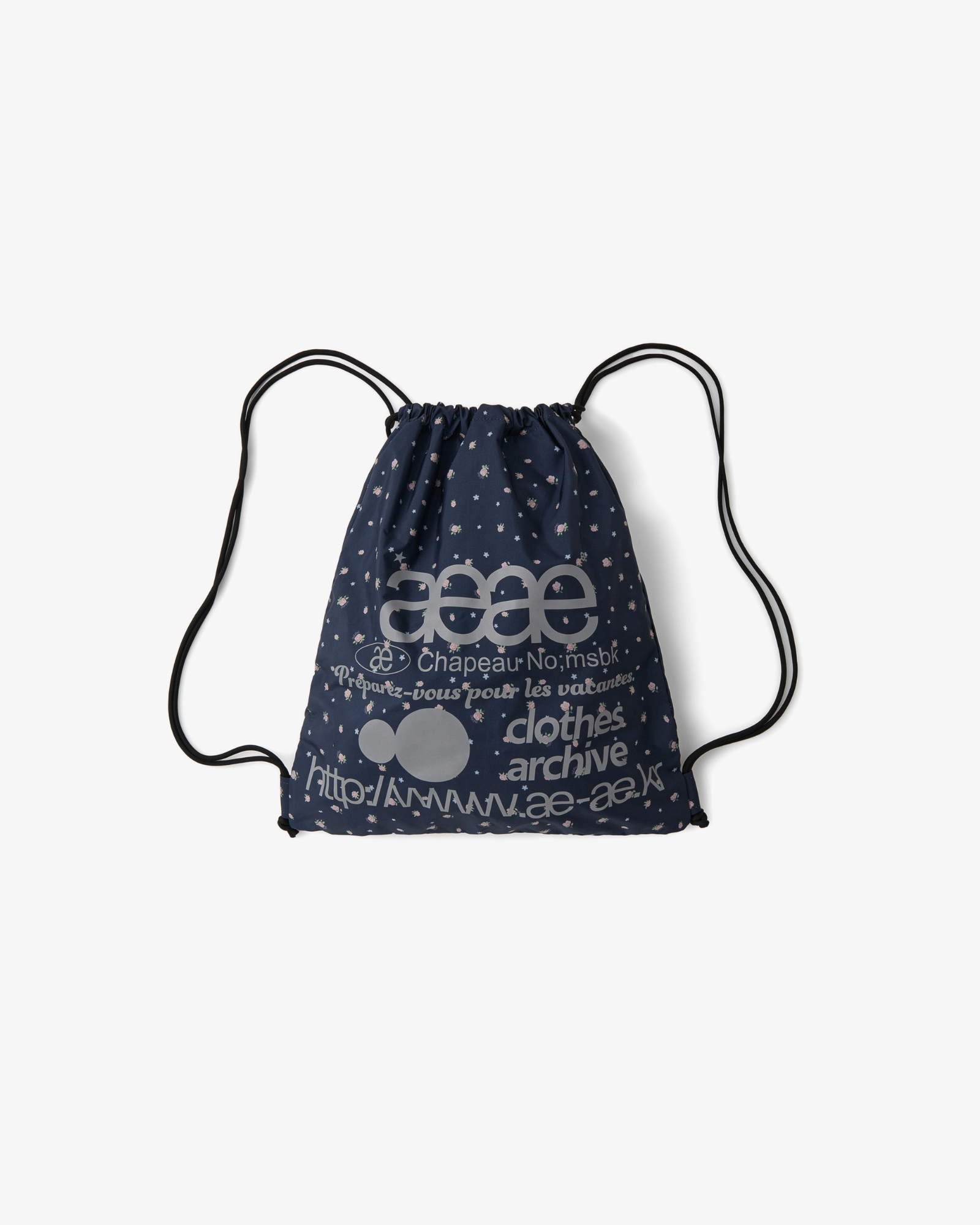 WEB LOGO FLOWER GYM SACK [NAVY]