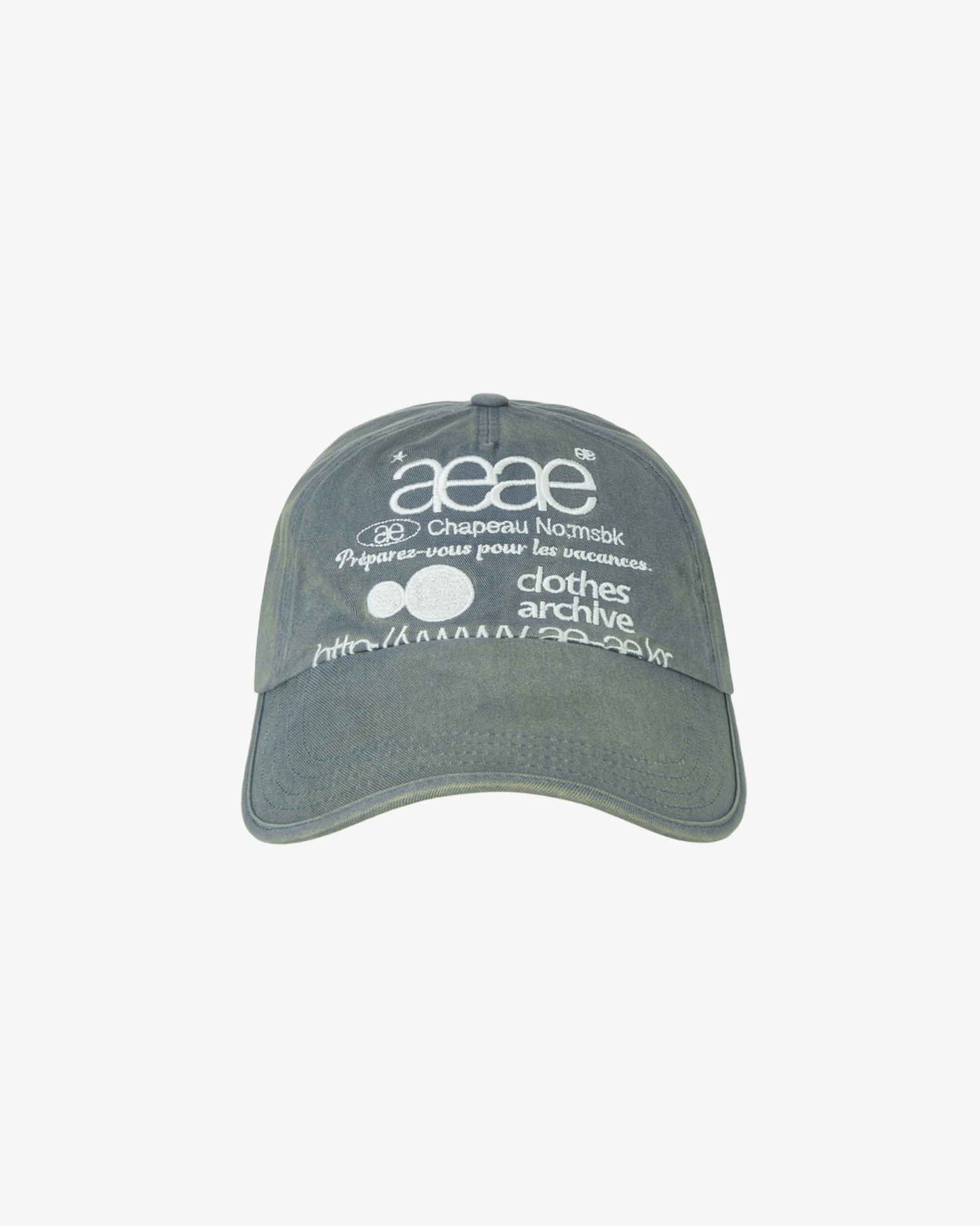 WEB LOGO WASHED 5 PANNEL BALL CAP [COPEN BLUE]