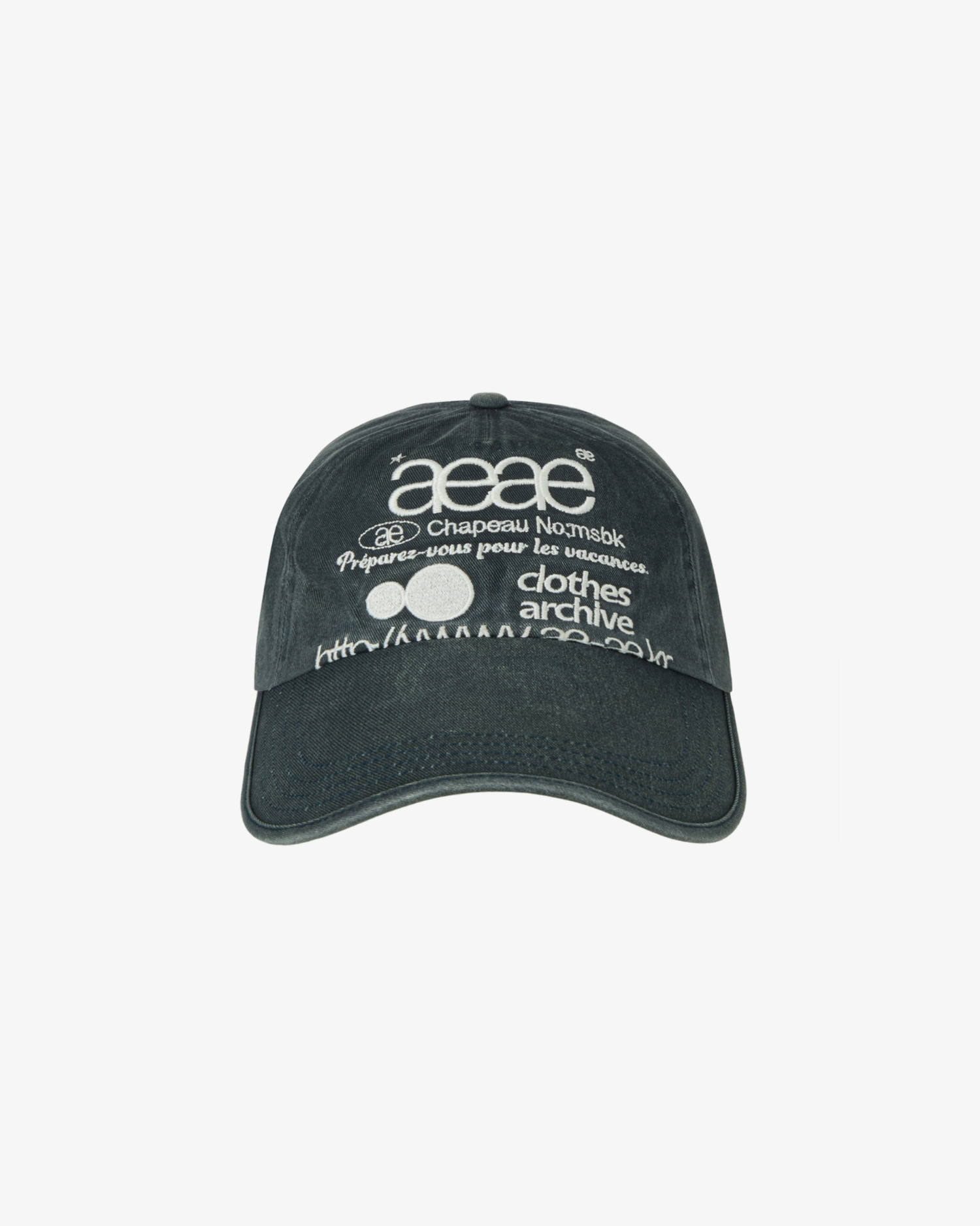 WEB LOGO WASHED 5 PANNEL BALL CAP [NAVY]