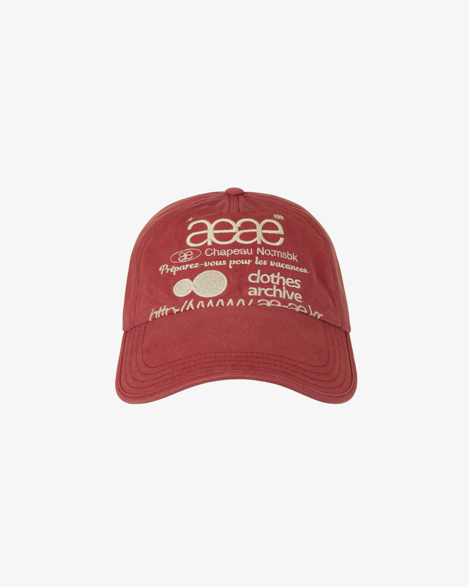 WEB LOGO WASHED 5 PANNEL BALL CAP [RED]